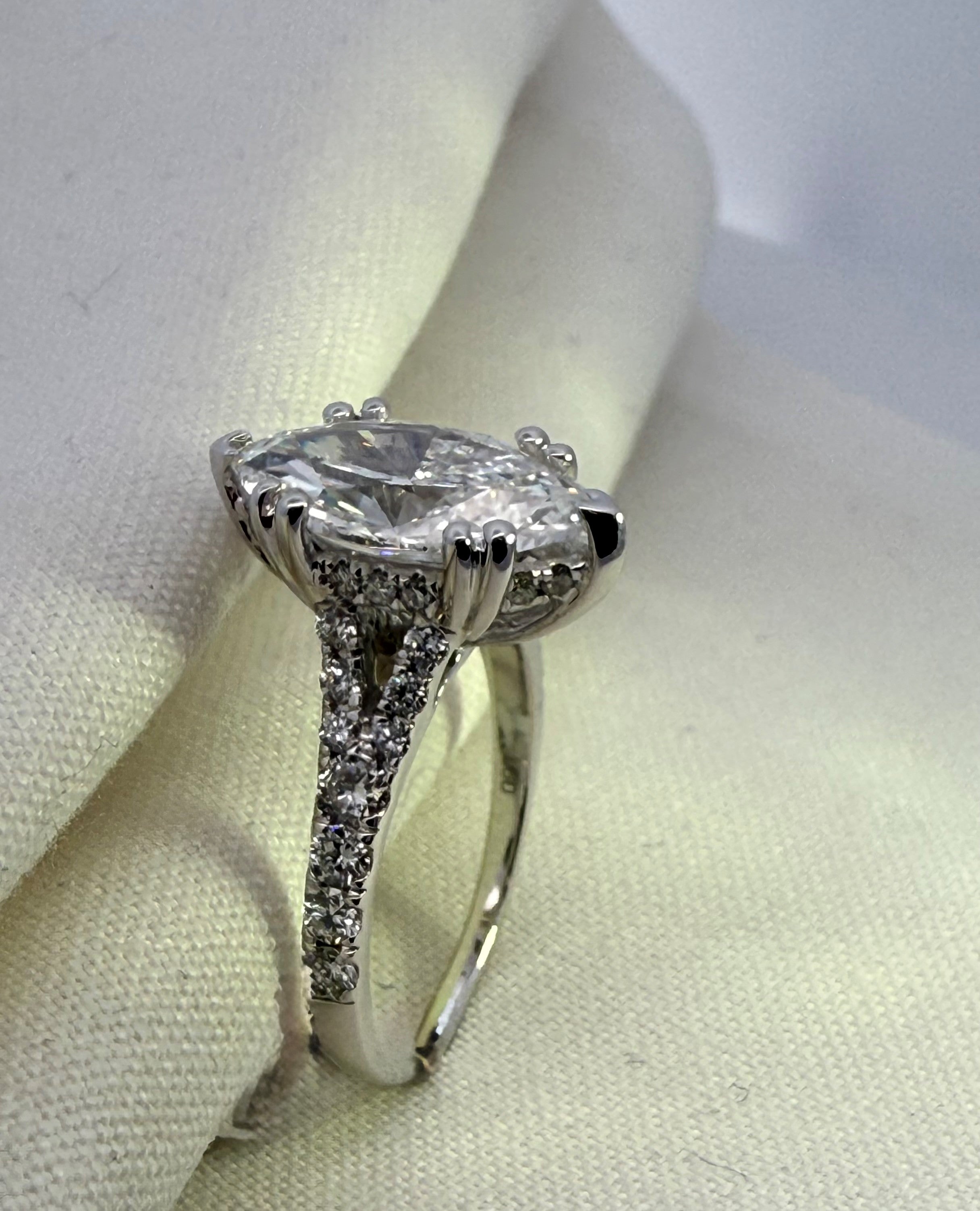 3.0ct Marquise Cut Lab Diamond in 14ct White Gold