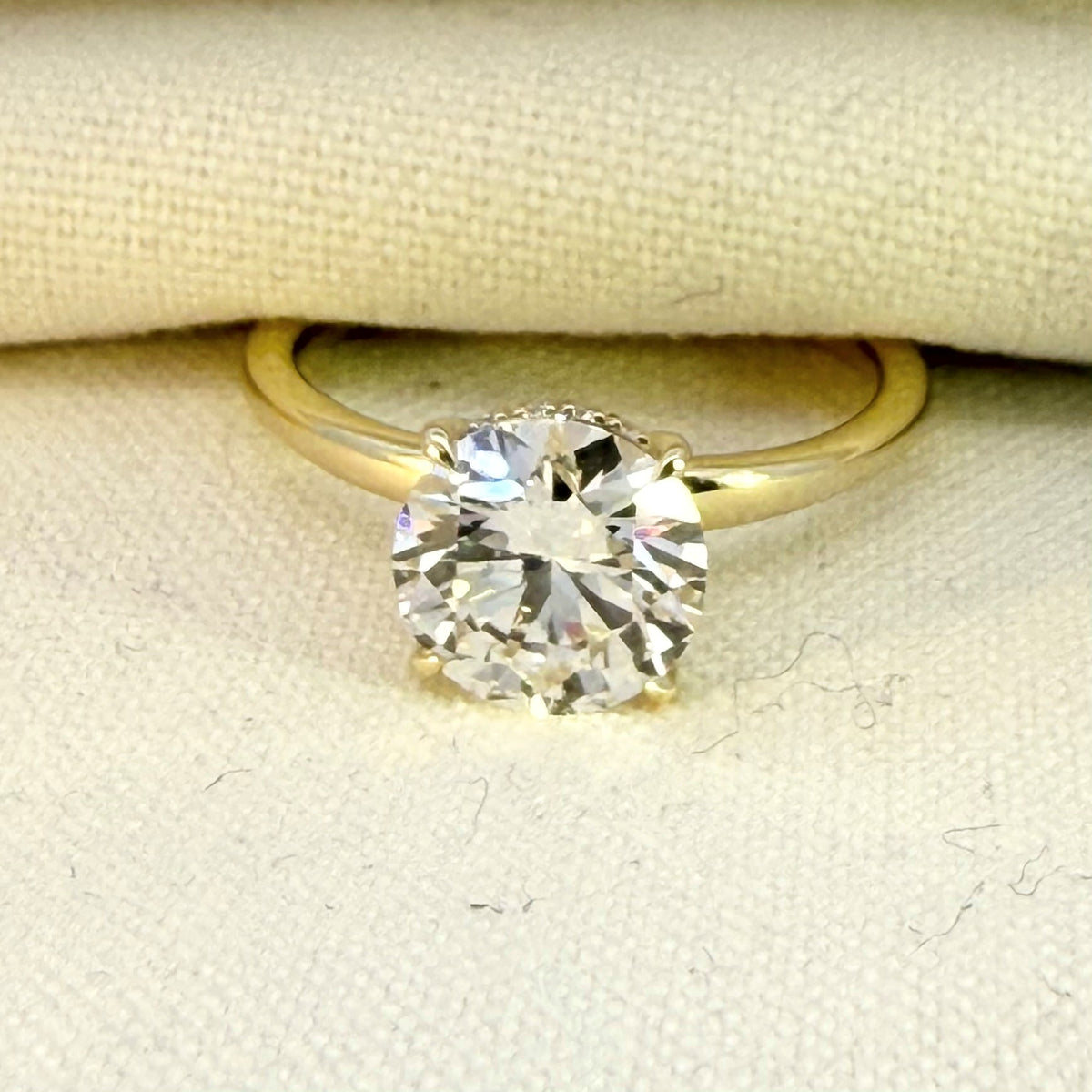 2.07ct Round Brilliant Cut Lab Grown Diamond Solitaire Ring in 9ct Yellow Gold