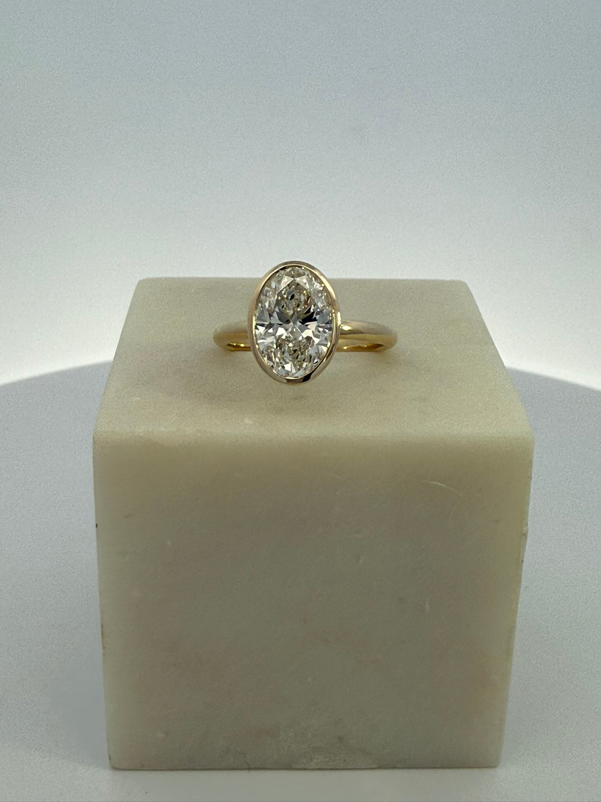 3.01ct Oval Cut Lab Grown Diamond Ring in 9ct Yellow Gold
