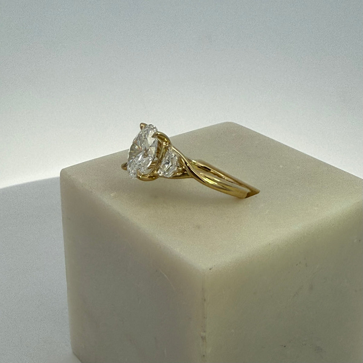 2.45ct Oval Cut Lab Grown Diamond Ring in 9ct Yellow Gold