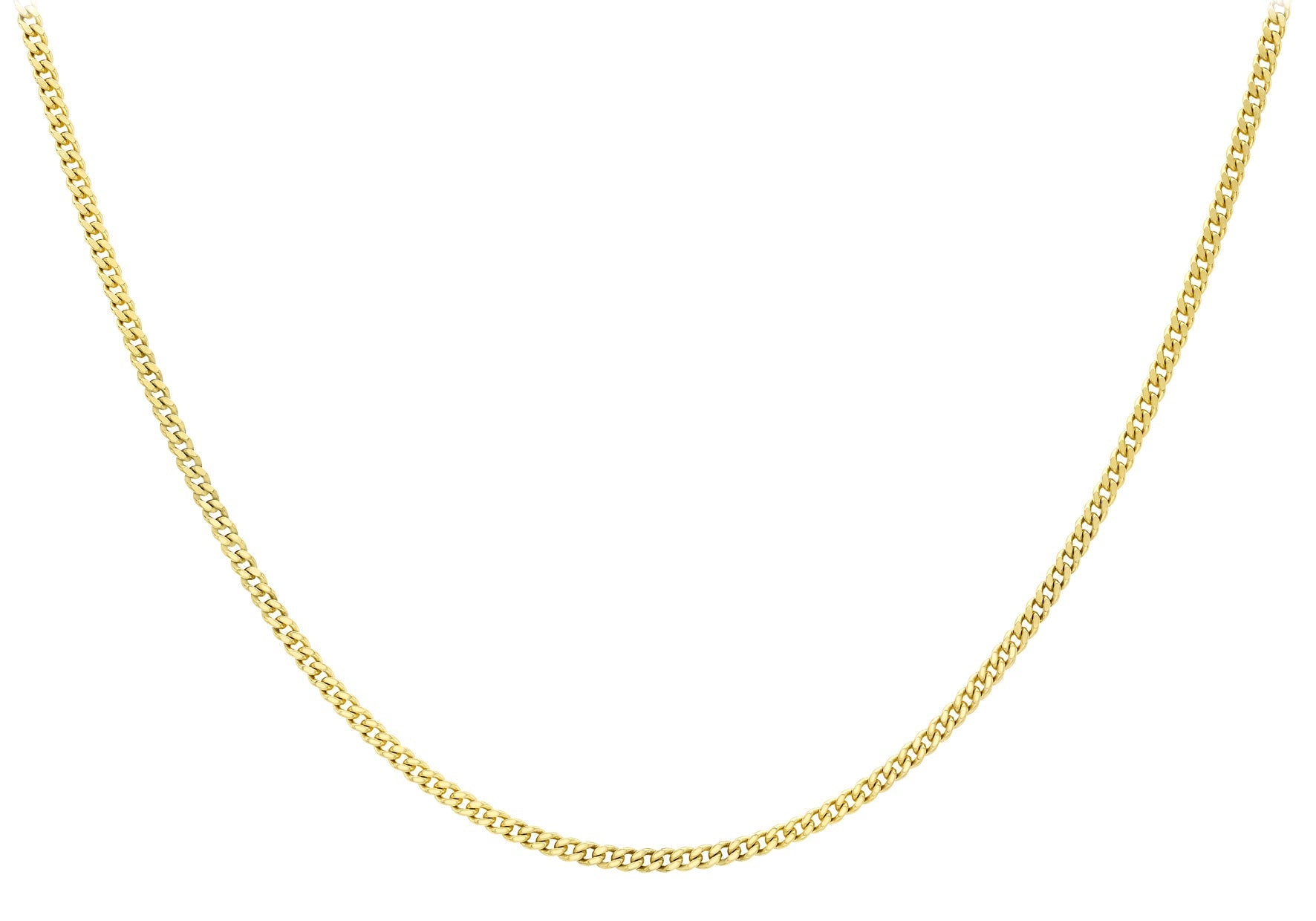 9ct Yellow Gold 40 Diamond Cut Curb Chain 46cm