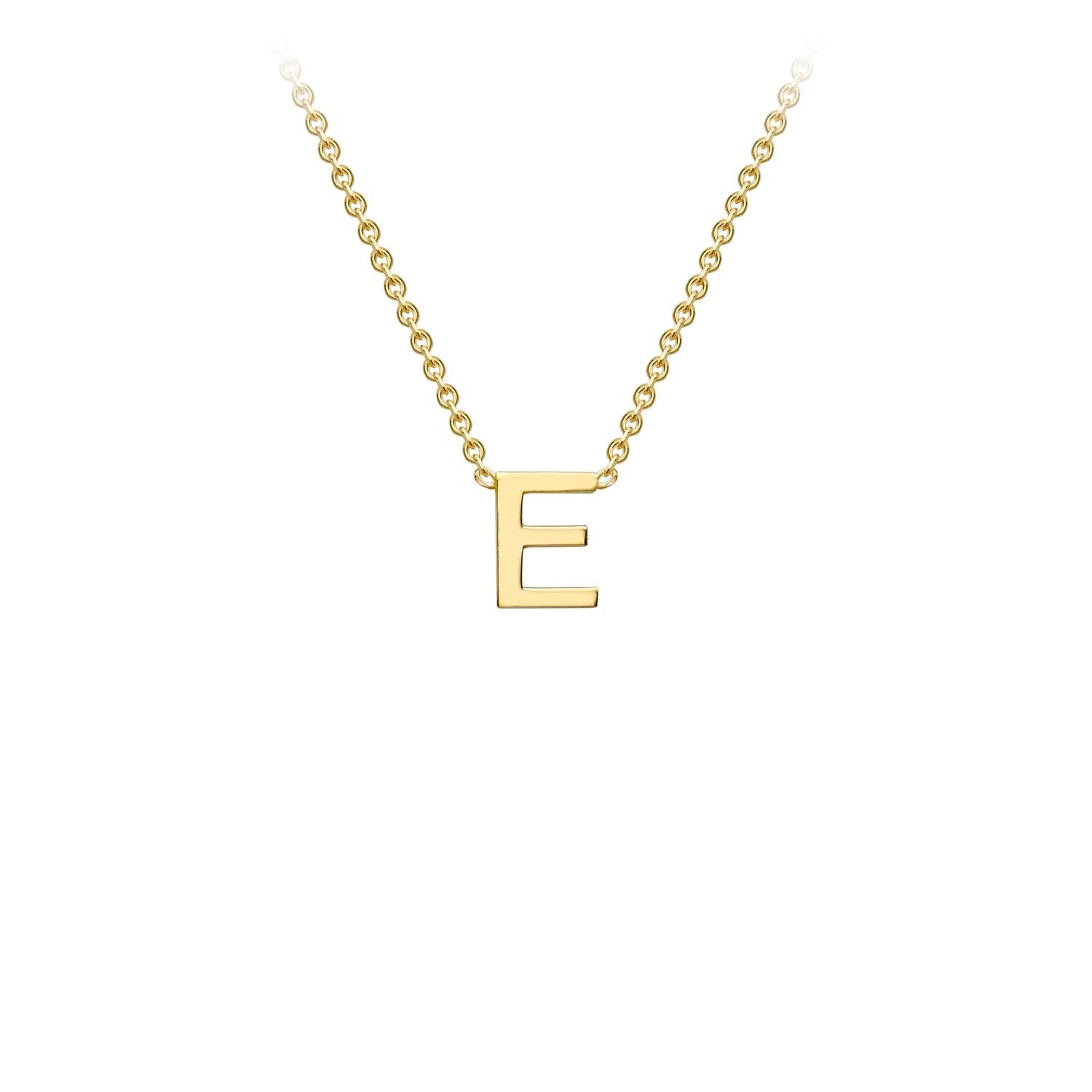 9ct Yellow Gold 'E' Initial Adjustable Letter Necklace 38/43cm