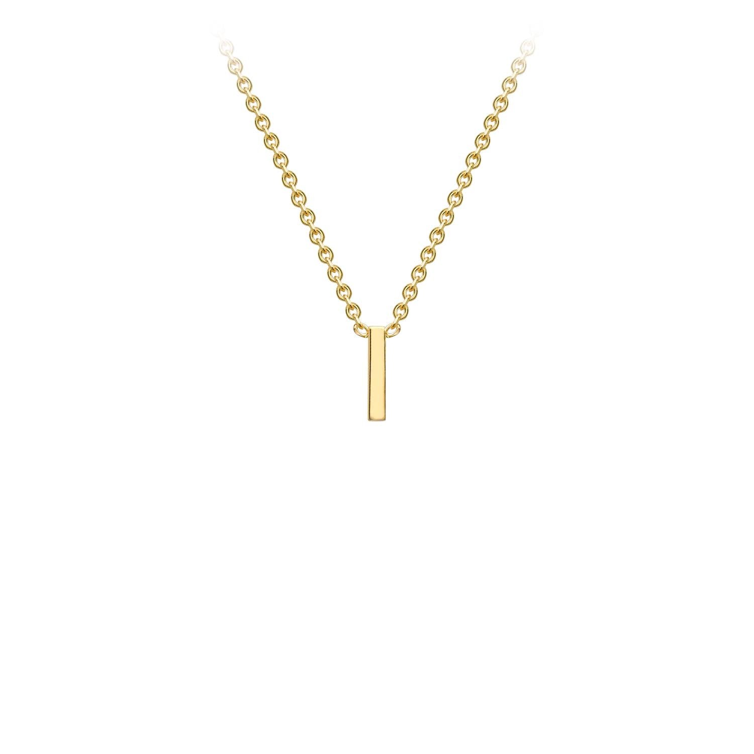 9ct Yellow Gold 'I' Initial Adjustable Letter Necklace 38/43cm