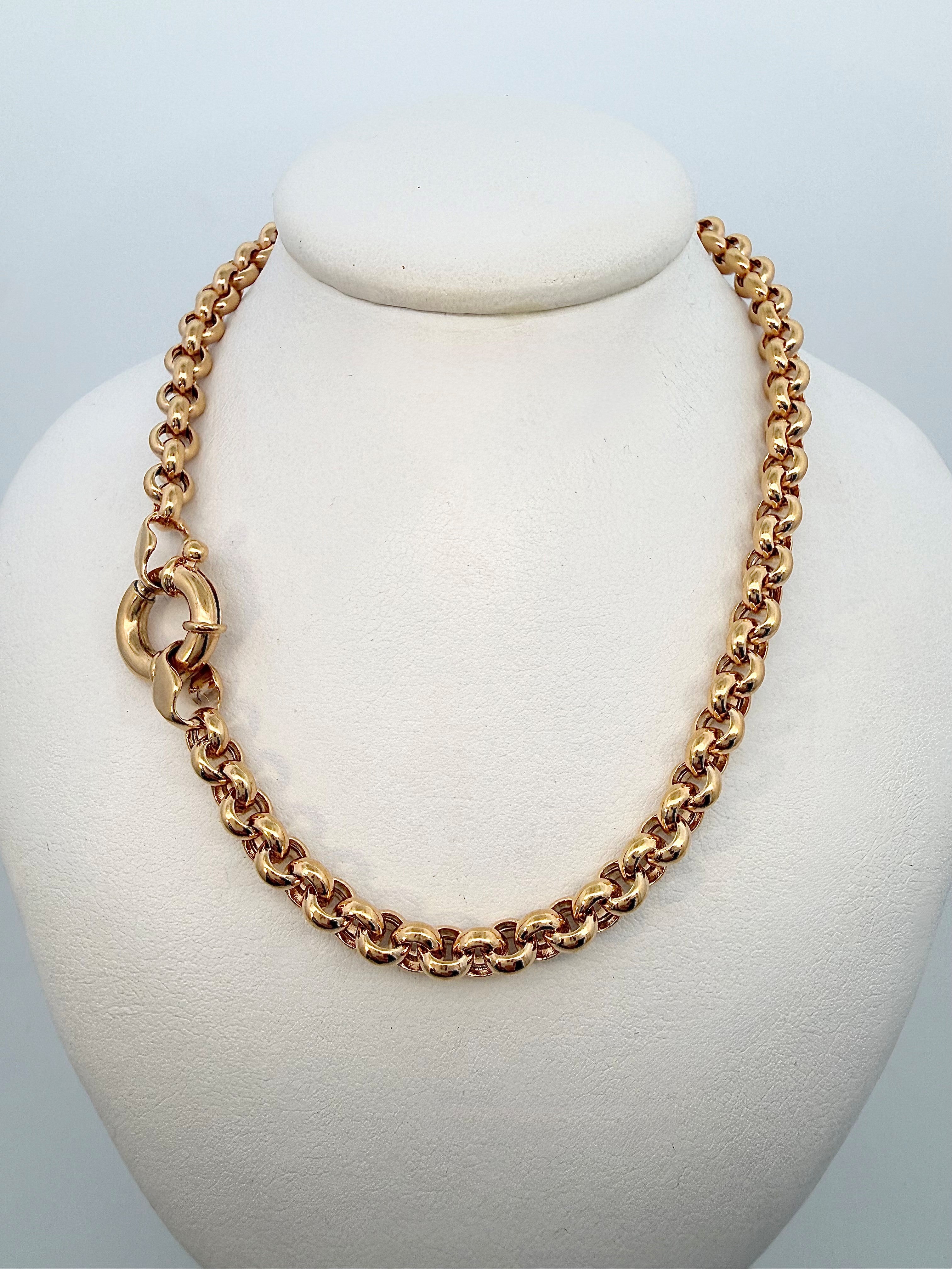 9ct Yellow Gold Chain Necklace in Belcher Link 50cm