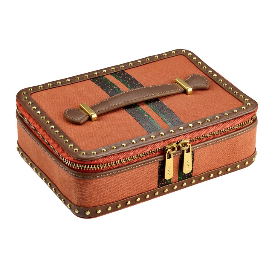 Wolf Ida Travel Zip Jewellery Case Orange