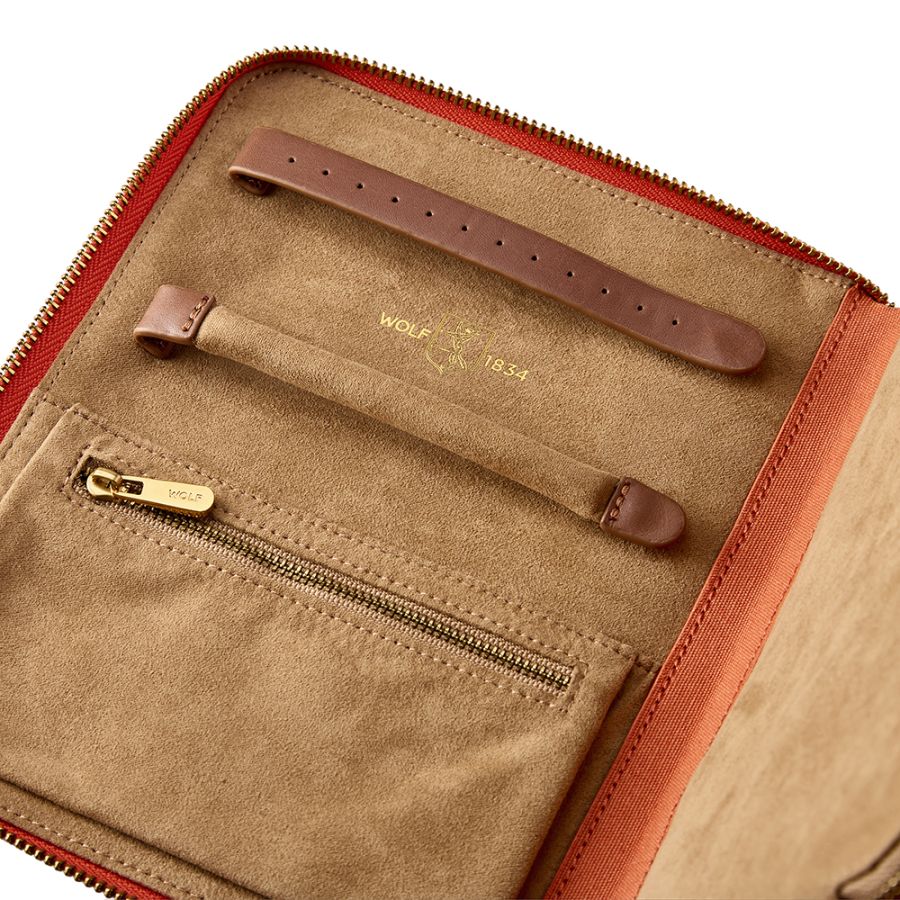 Wolf Ida Travel Zip Jewellery Portfolio Orange