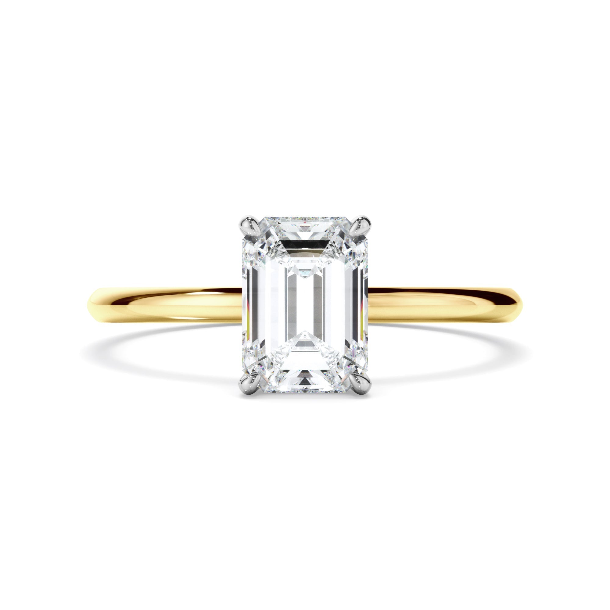 Emerald Cut Diamond Solitaire Engagement Ring