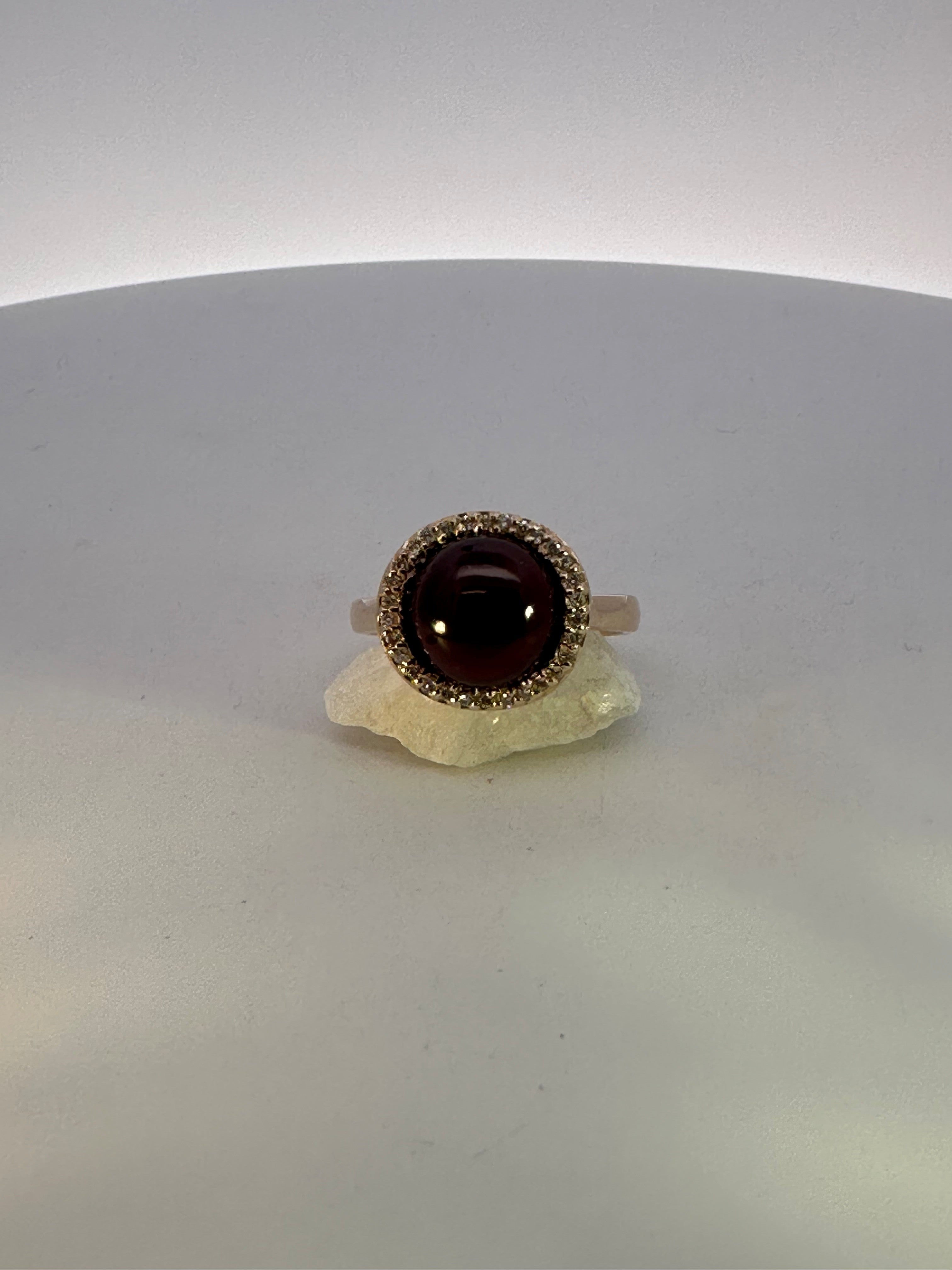 Swiss Garnet and Natural Mined Diamond Dress Ring