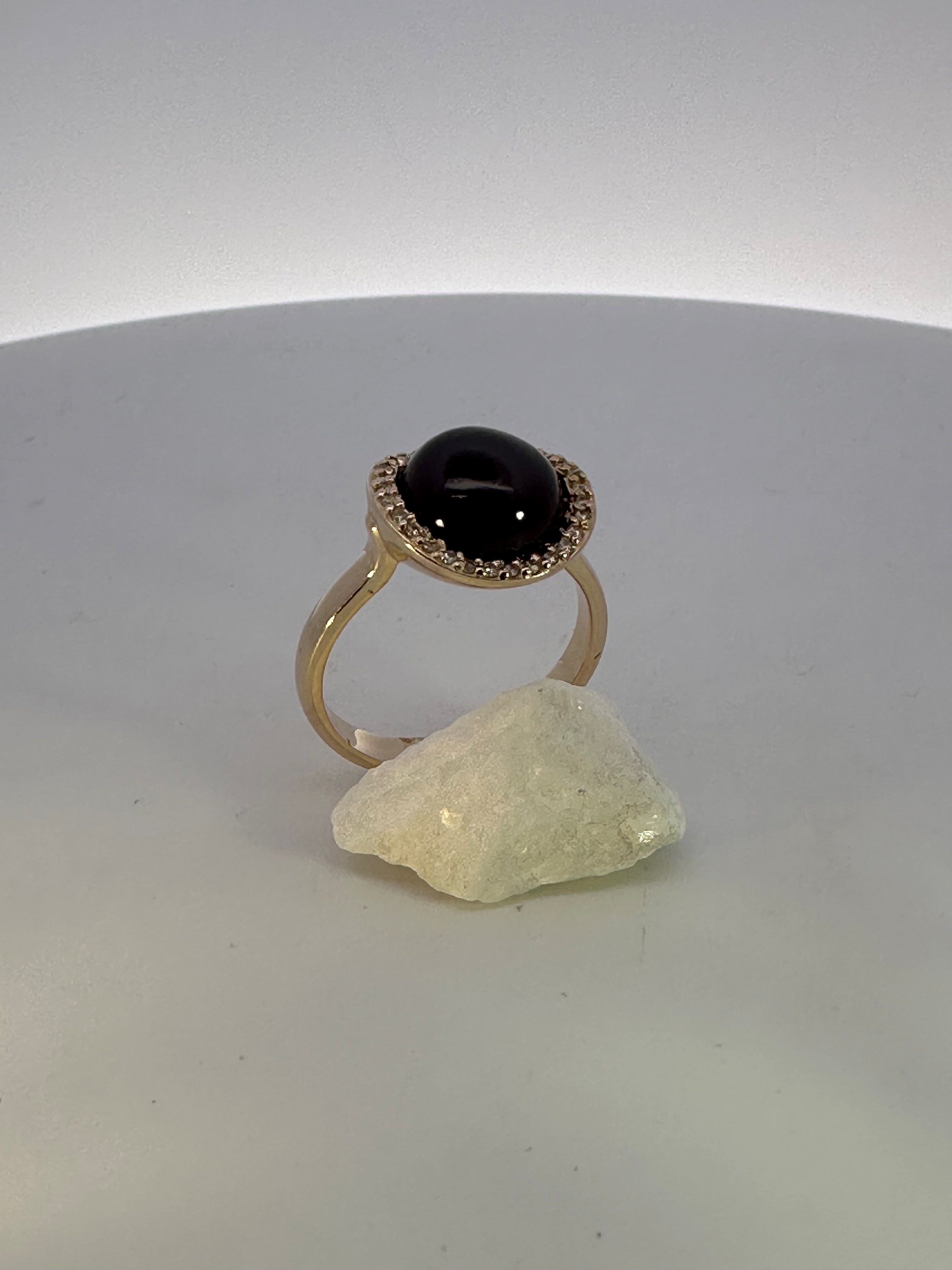 Swiss Garnet and Natural Mined Diamond Dress Ring