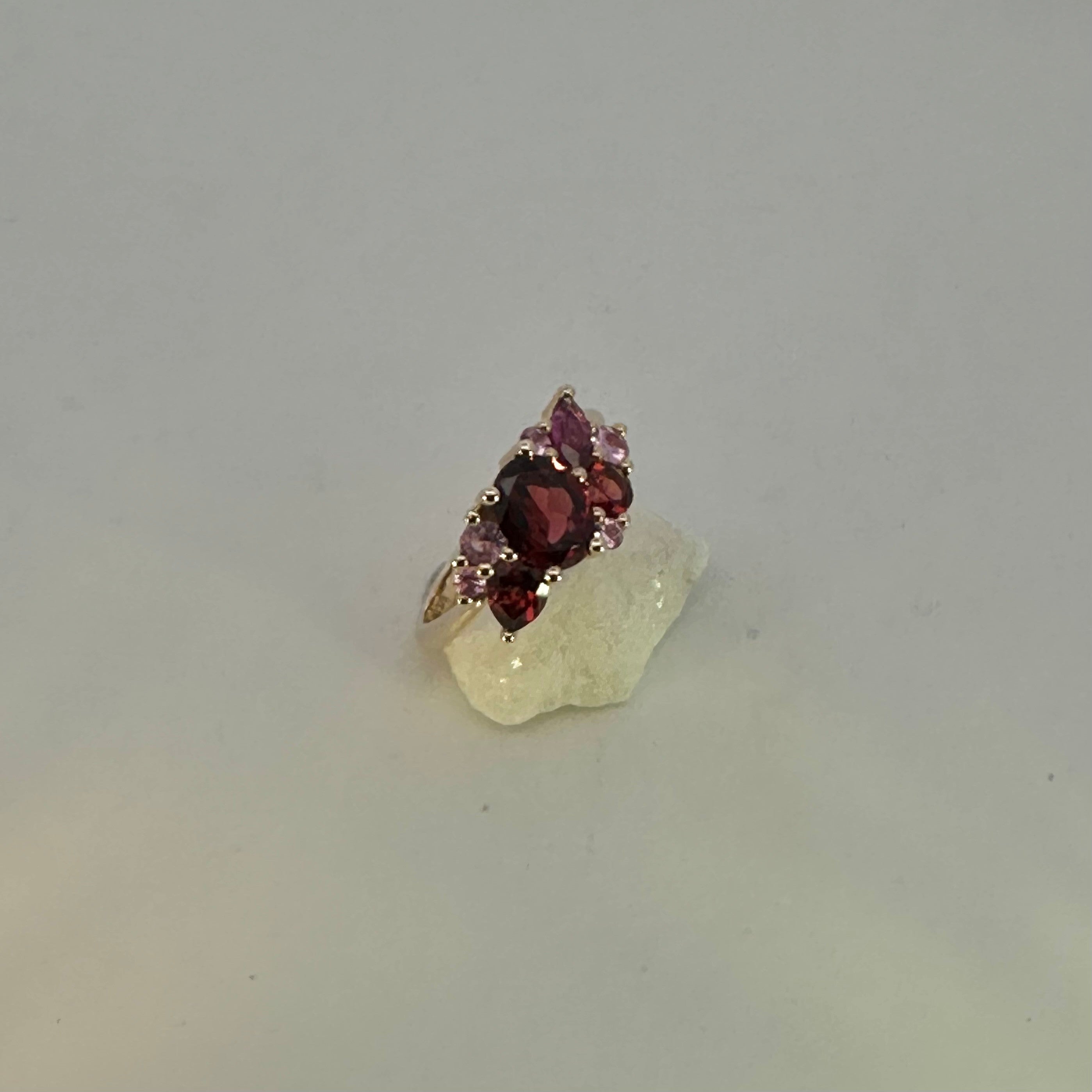 Garnet & Pink Sapphire Dress Ring