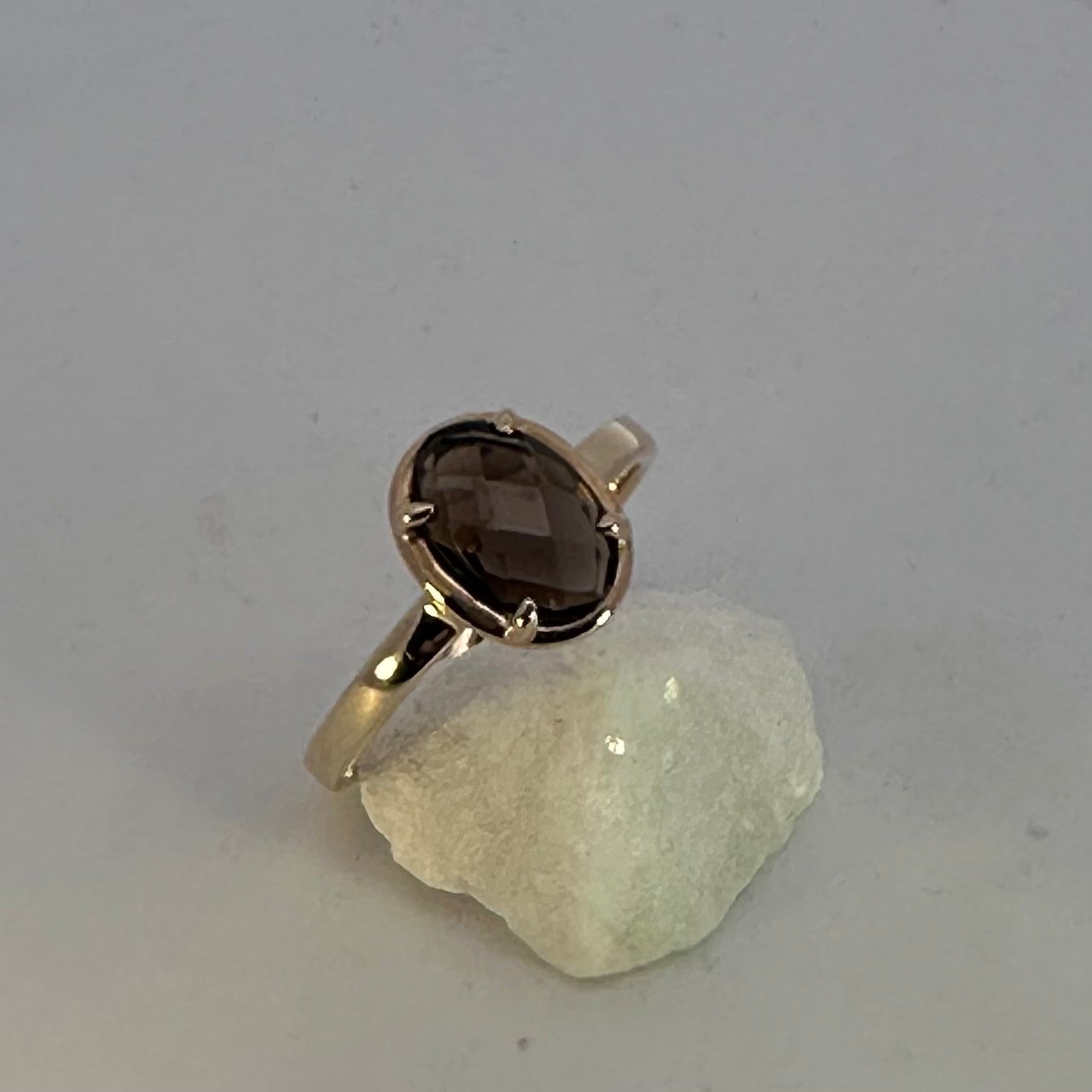 Prisma Cut Smoky Quartz Dress Ring