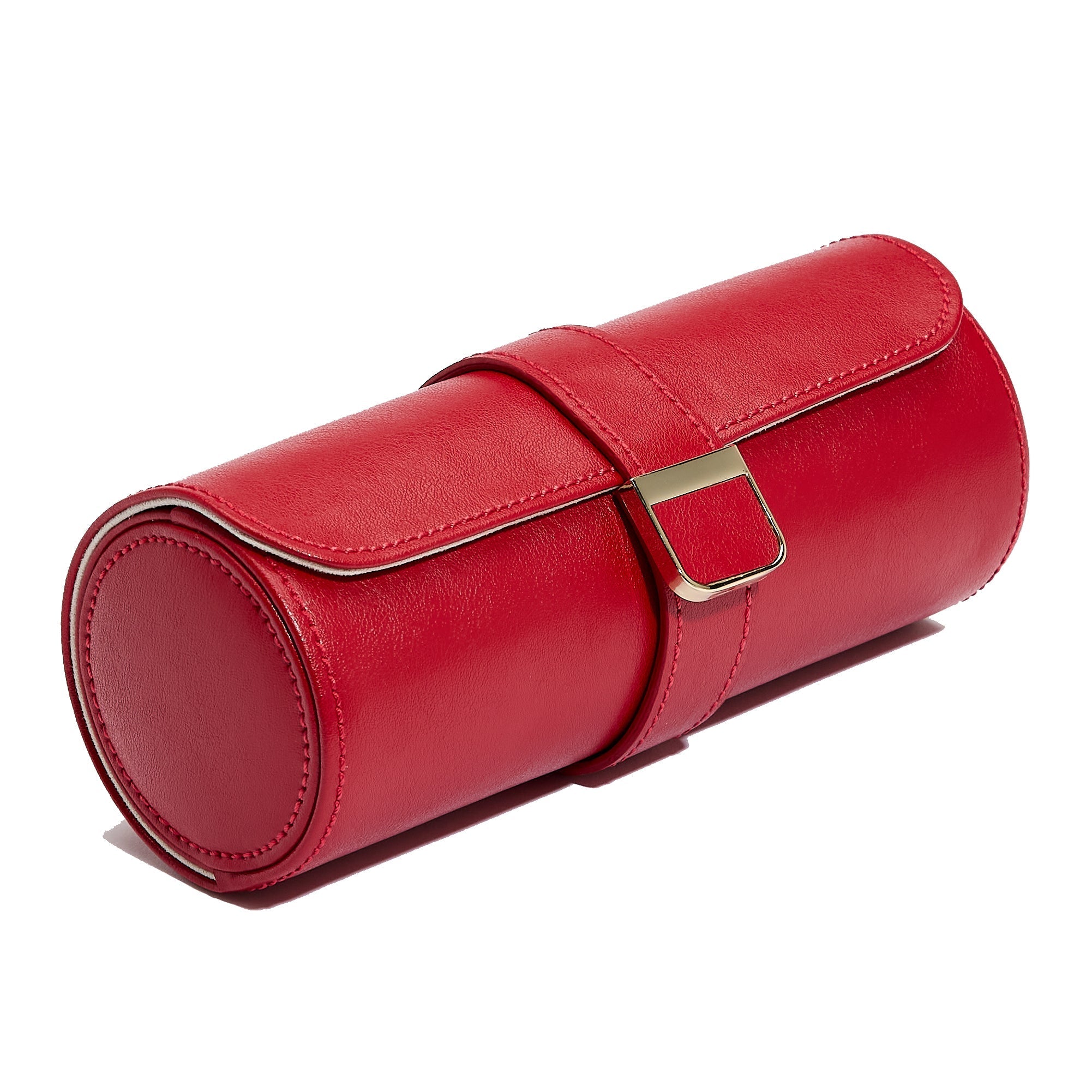Wolf Palermo Double Watch Roll with Jewellery Pouch Red