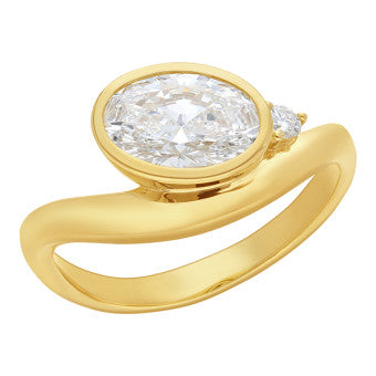 1.55ct Oval Lab Grown Diamond Ring in 9ct Yellow Gold