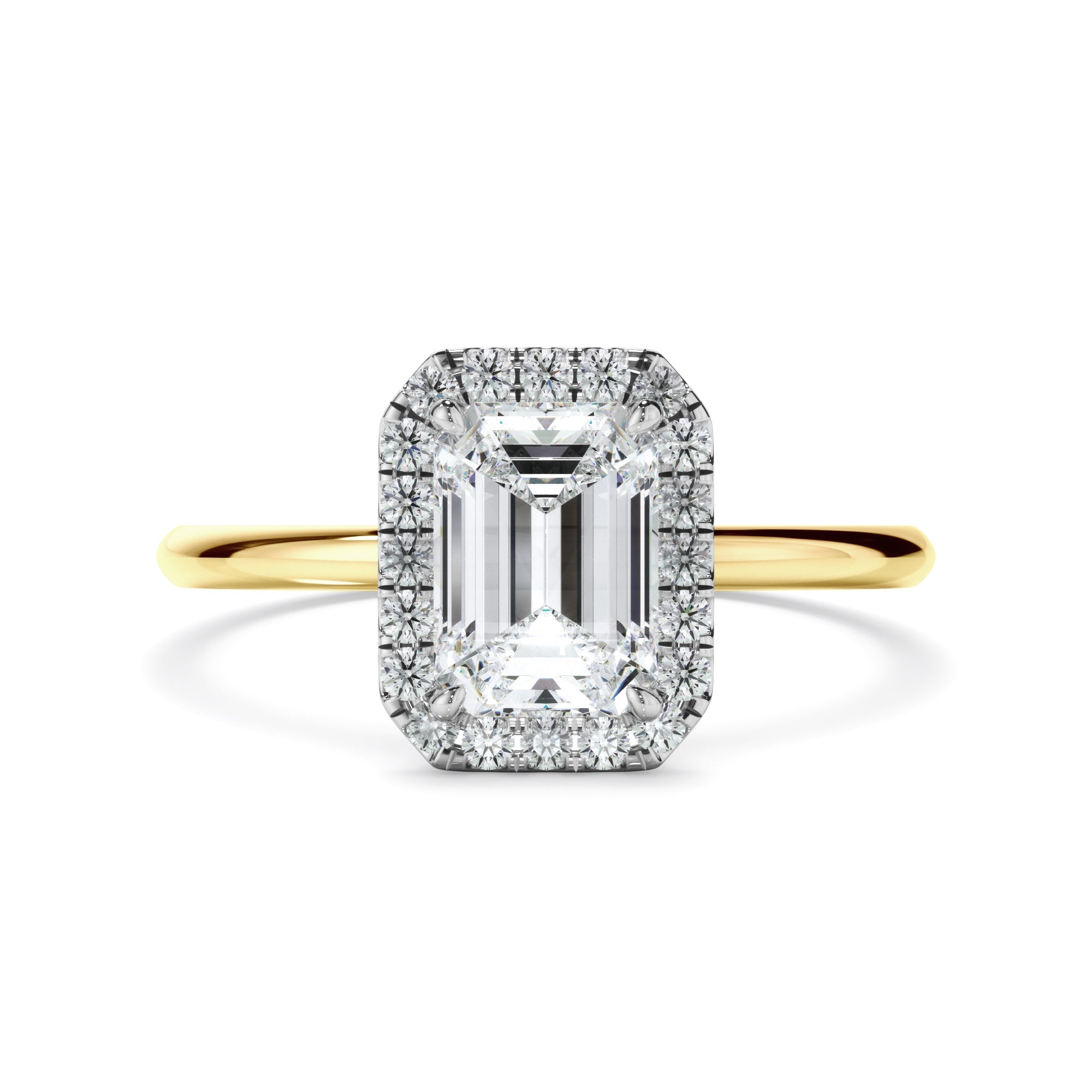 Emerald Cut Diamond Halo Engagement Ring