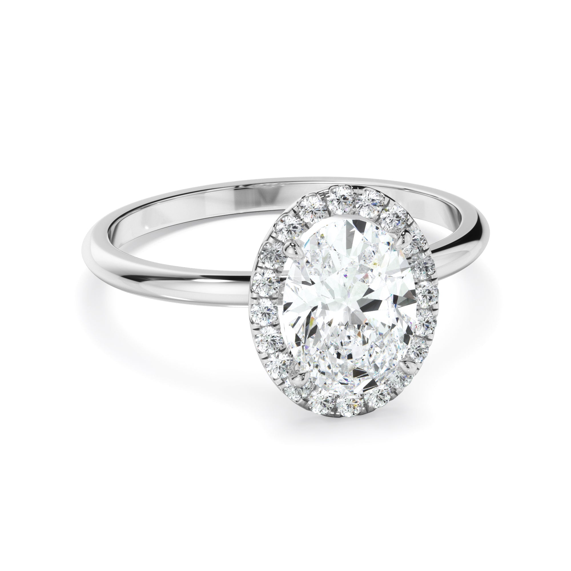 Oval Cut Diamond Halo Engagement Ring