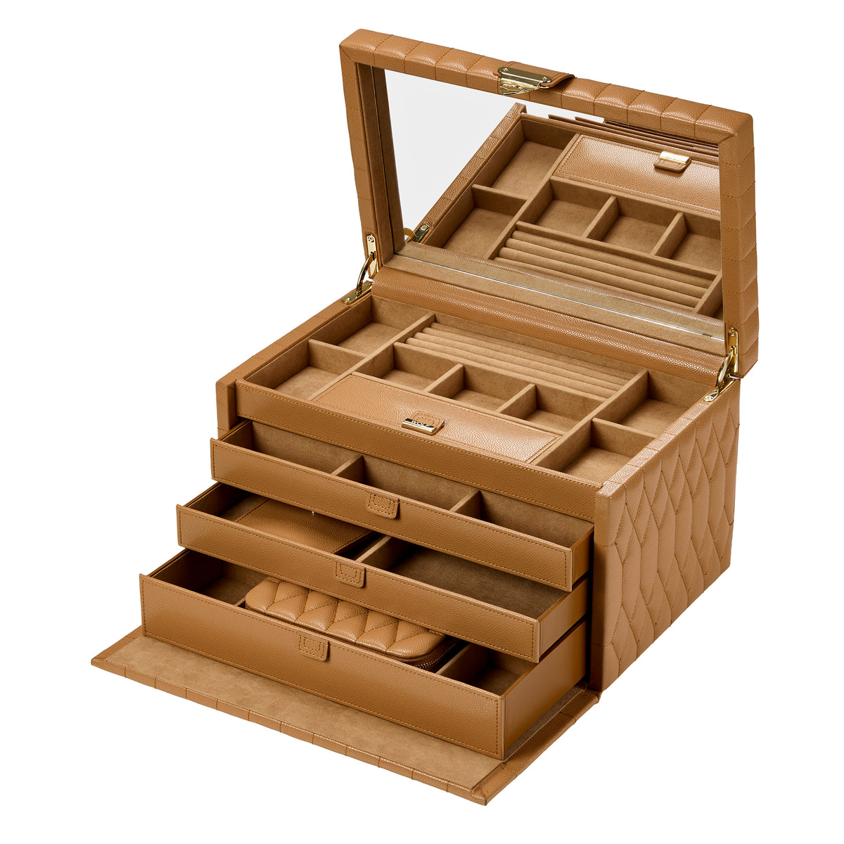 WOLF Lauren Large Jewellery Box Caramel