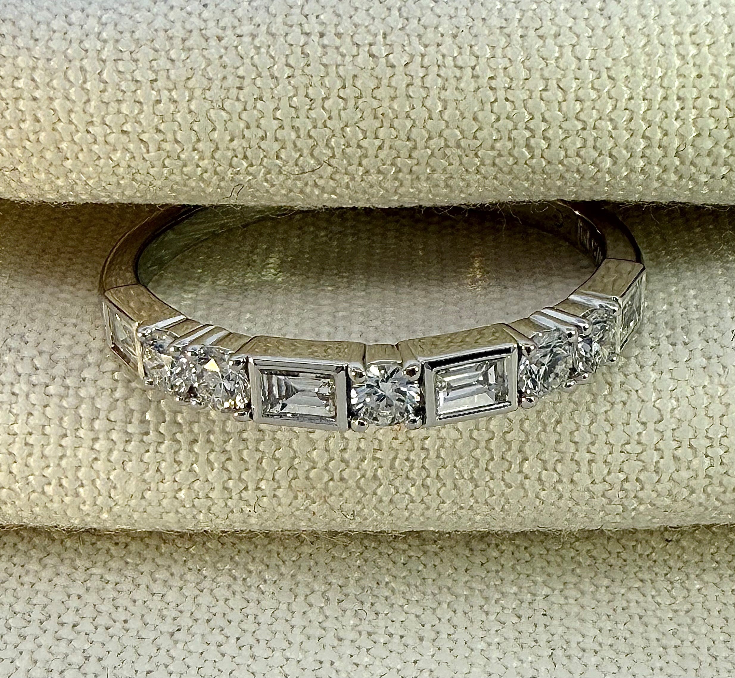 0.46ct Baguette & Round Lab Grown Diamond Ring in 9ct White Gold