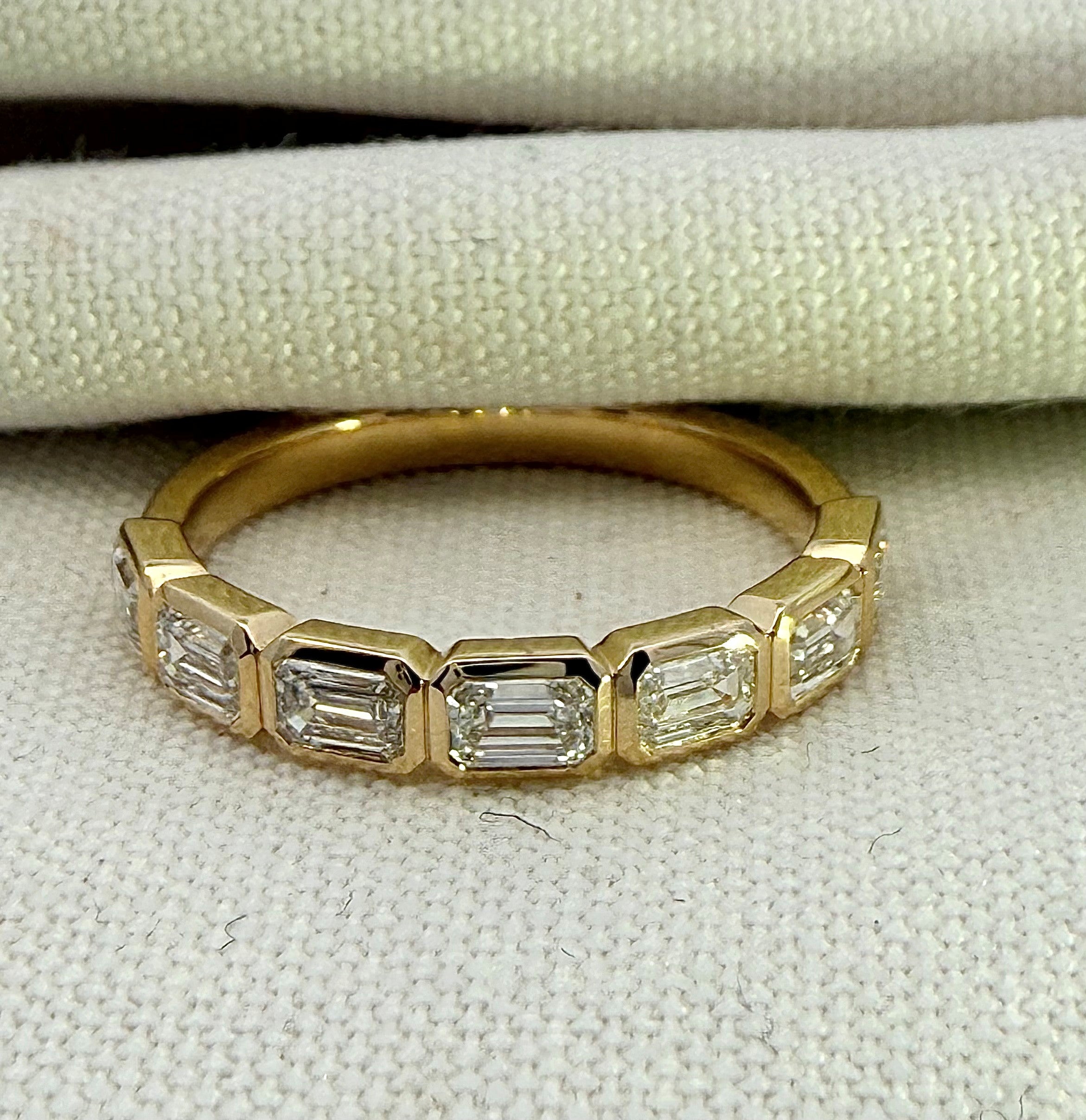 0.77ct Emerald Cut Lab Grown Diamond Ring in 18ct Yellow Gold