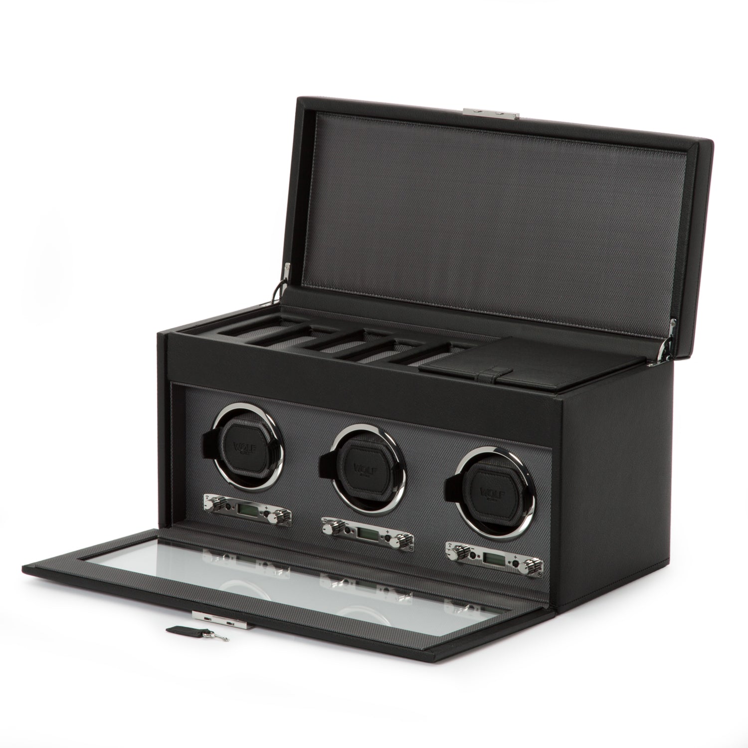 Wolf Viceroy Triple Winder with Storage Black