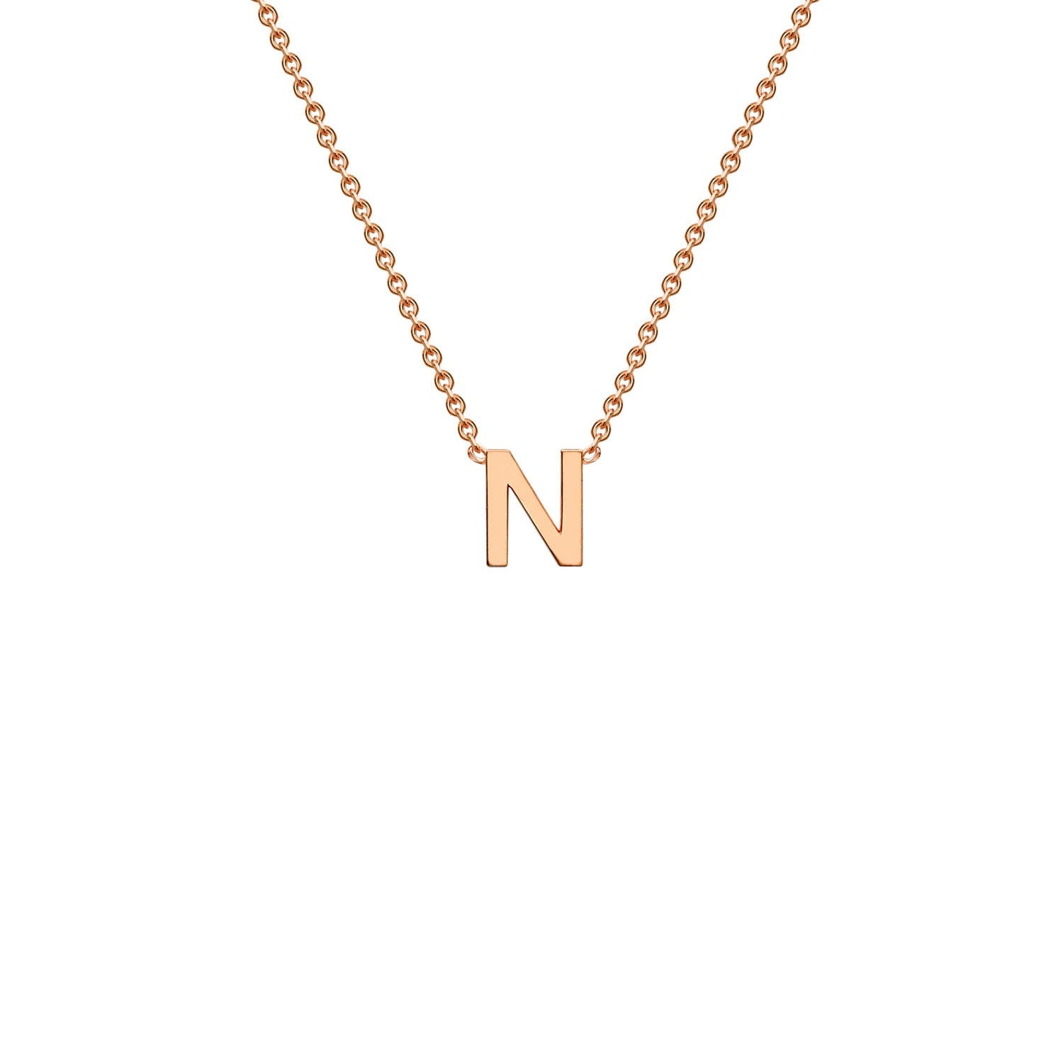 9ct Rose Gold 'N' Initial Adjustable Letter Necklace 38/43cm