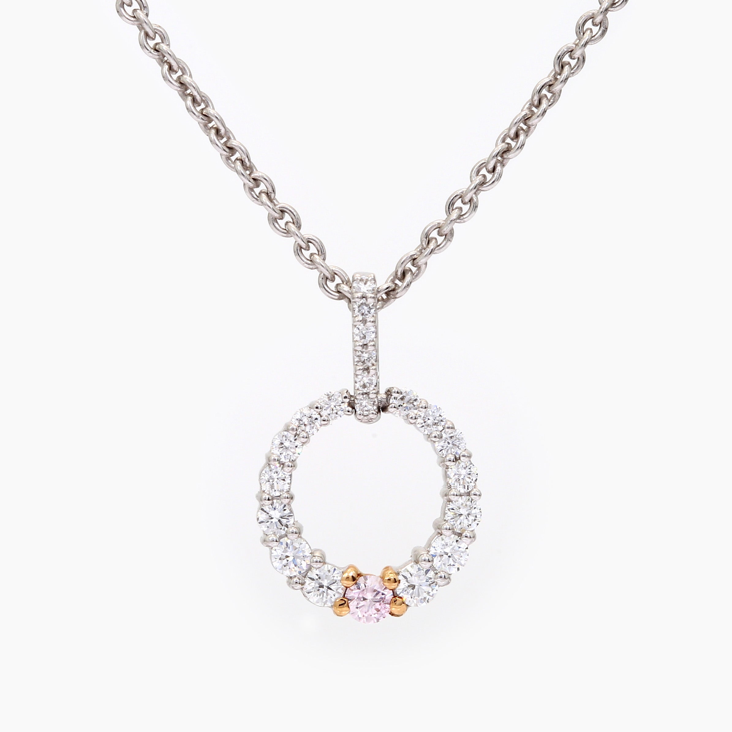 18ct Gold Argyle Pink Diamond Circle Pendant