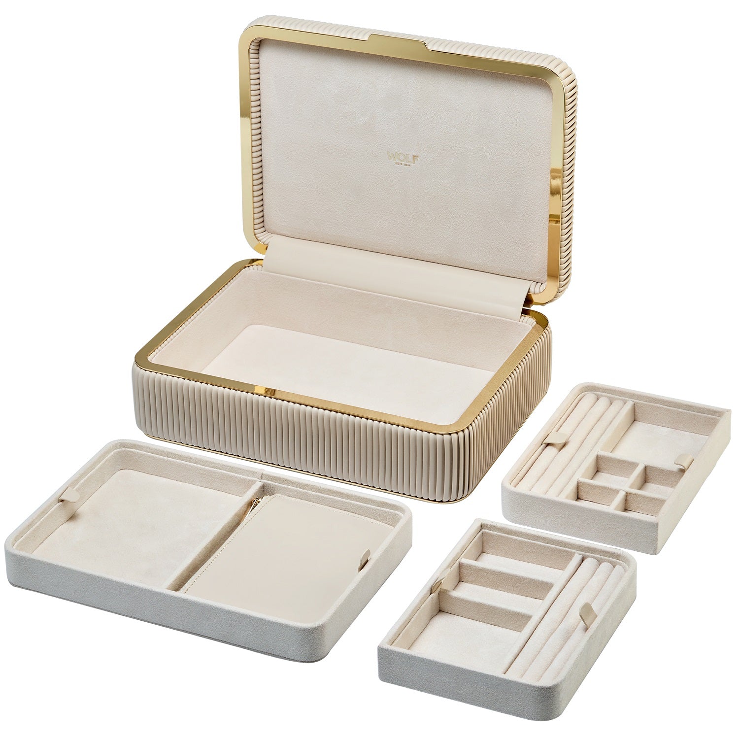 Wolf Bella Medium Jewellery Box Bone