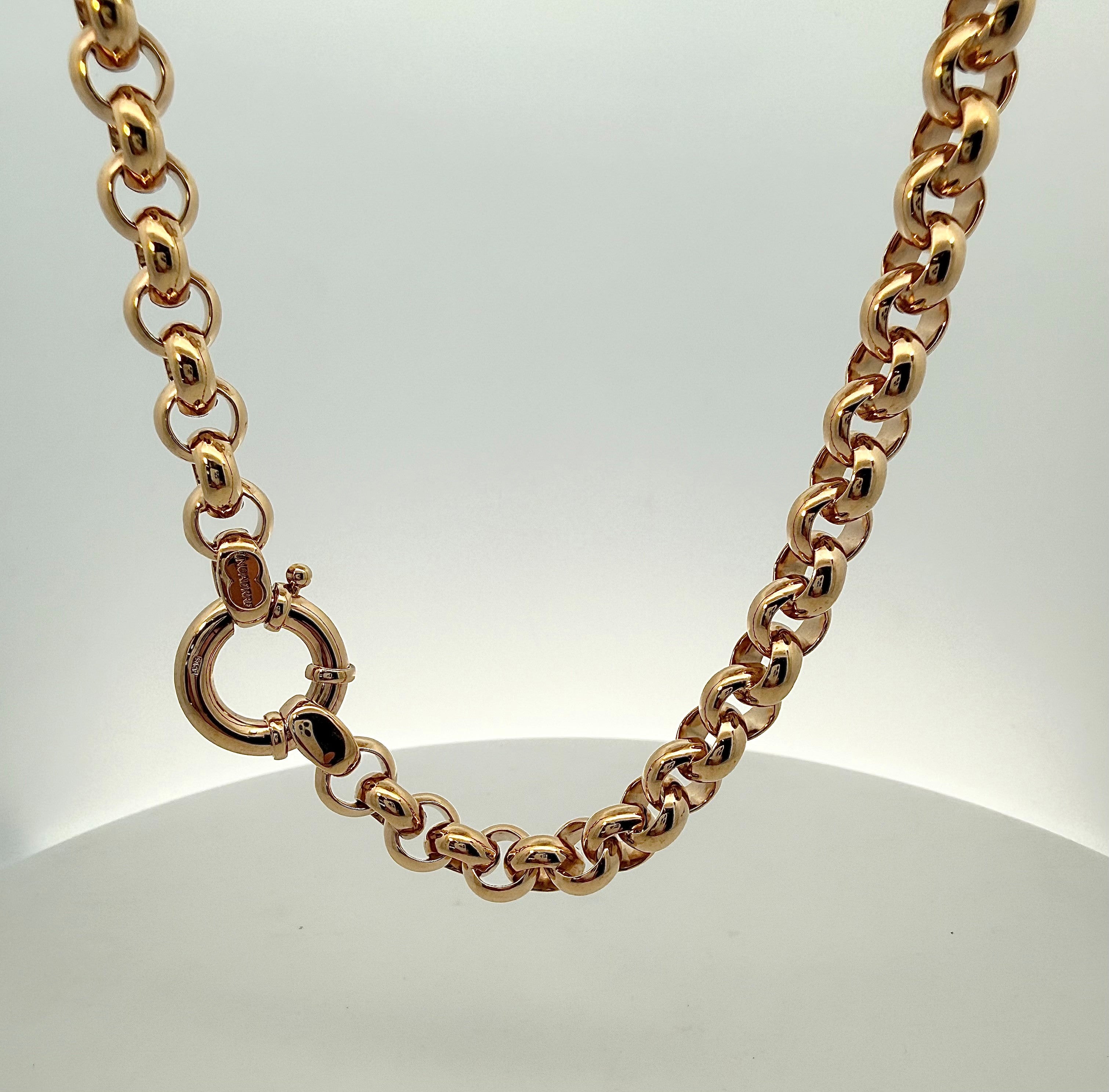 9ct Yellow Gold Chain Necklace in Belcher Link 50cm
