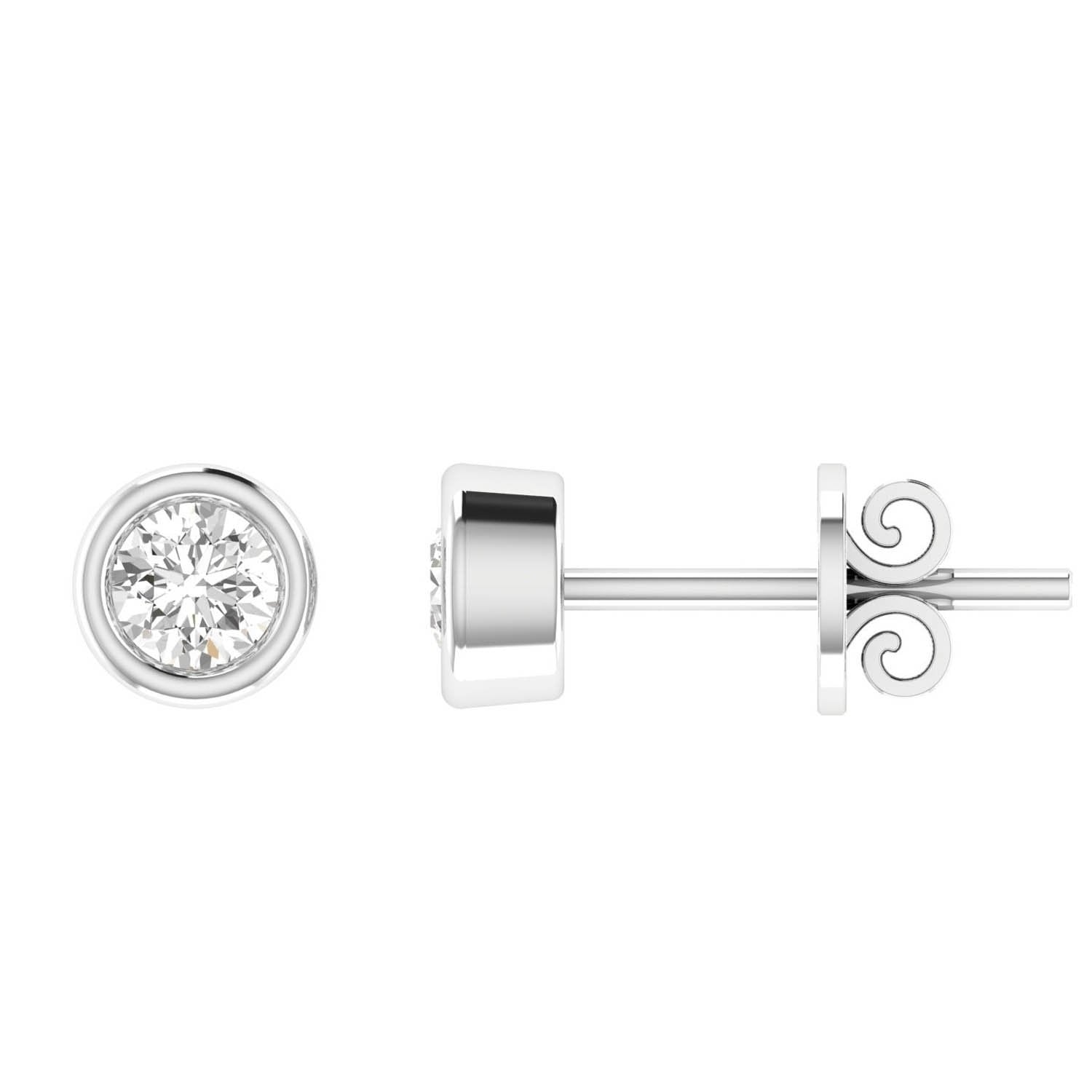 Diamond Stud Earrings with 0.15ct Diamonds in 9ct White Gold - 9WBE15