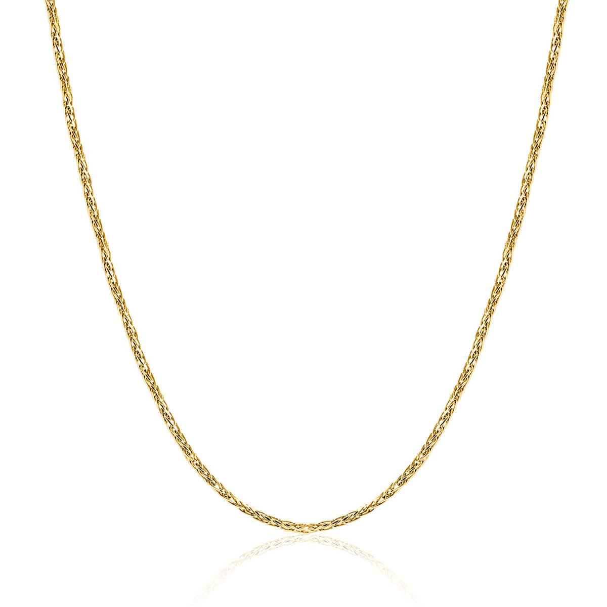 9ct Yellow Gold 0.80mm Round Diamond Cut Magic Wheat Link Chain