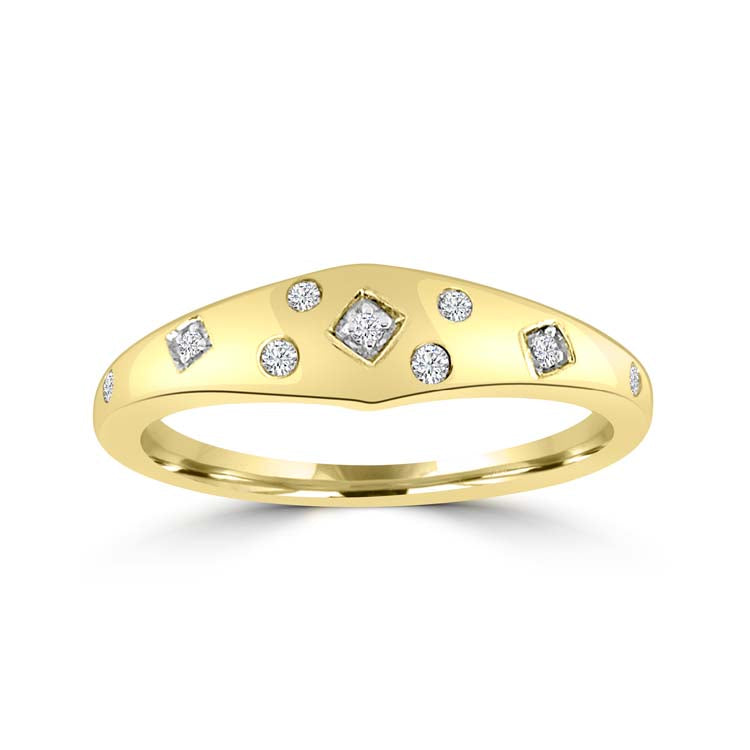 Diamond Ring with 0.05ct Diamonds in 9ct Yellow Gold