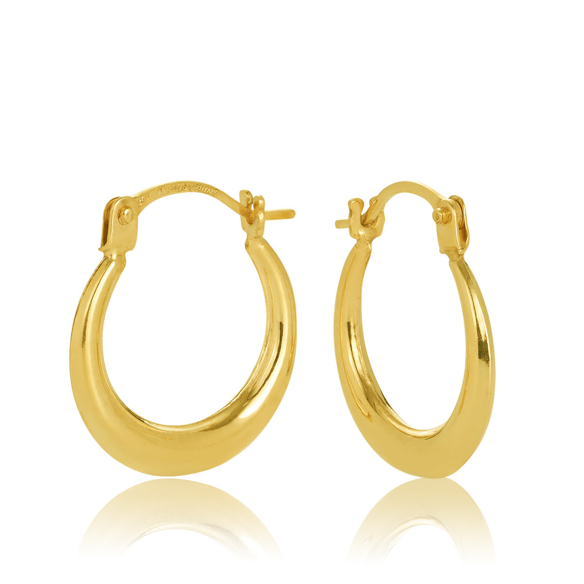 9ct Yellow Gold 10mm Progressive Hoop Earring