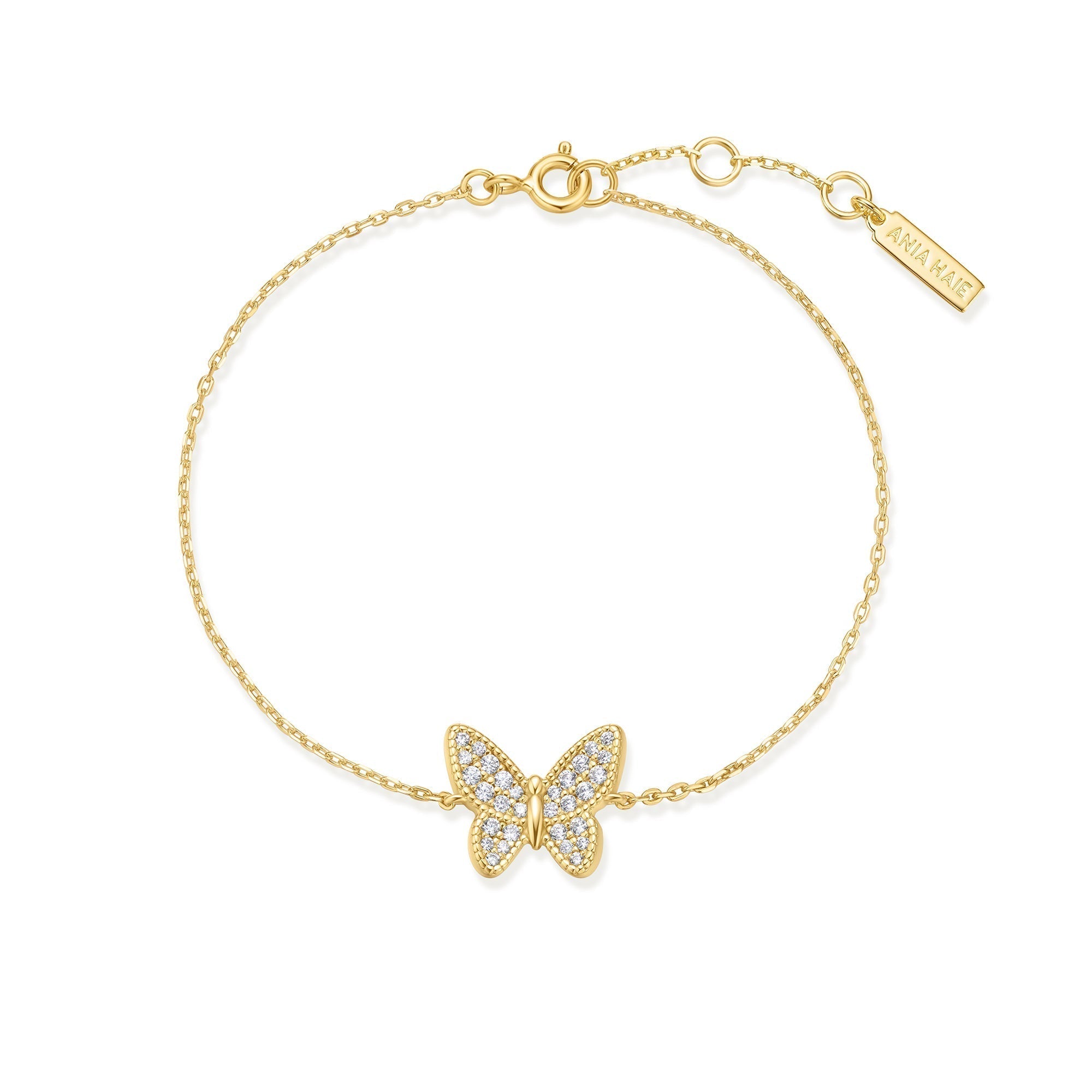 Ania Haie Gold Butterfly Pave Bracelet