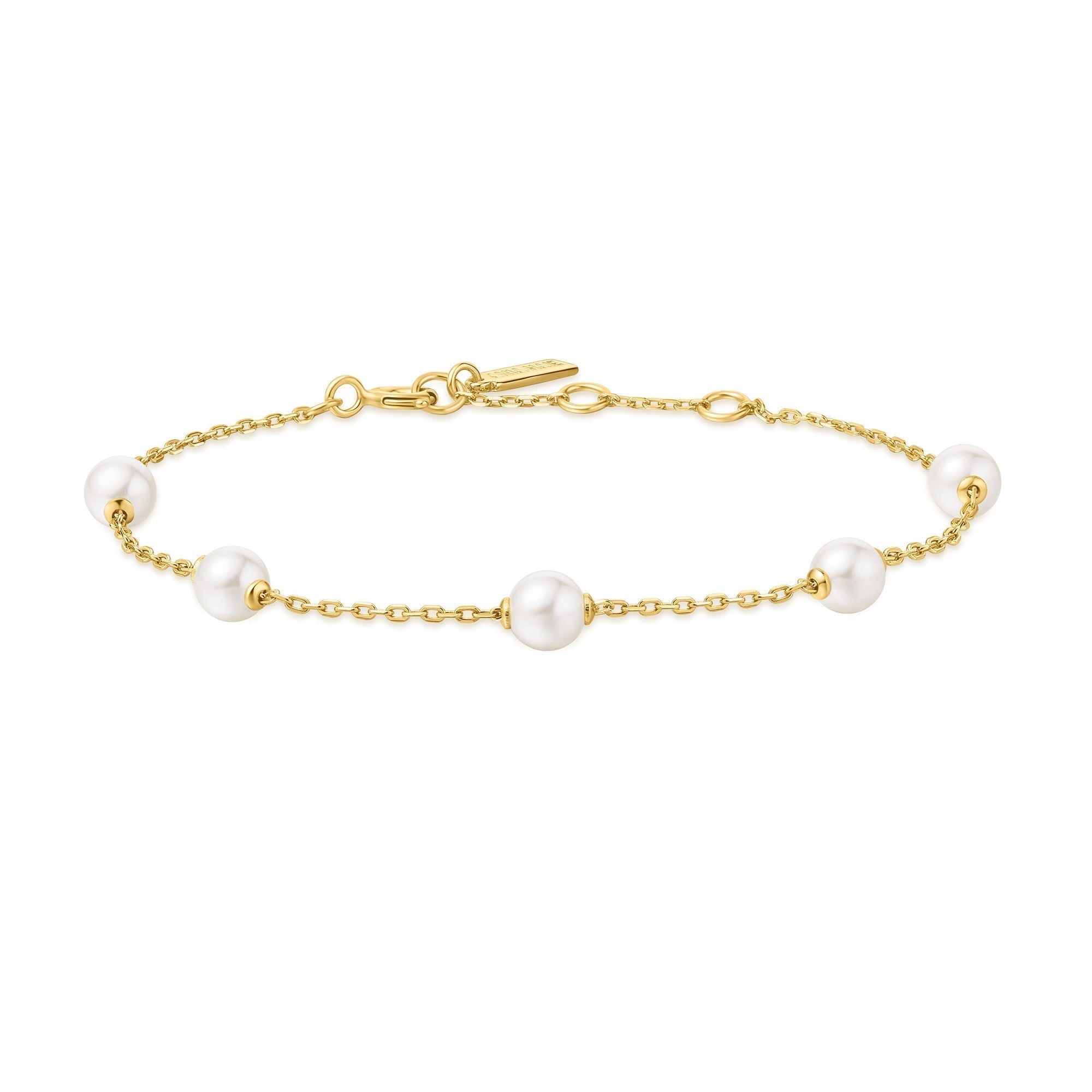 Ania Haie Gold Pearl Station Bracelet