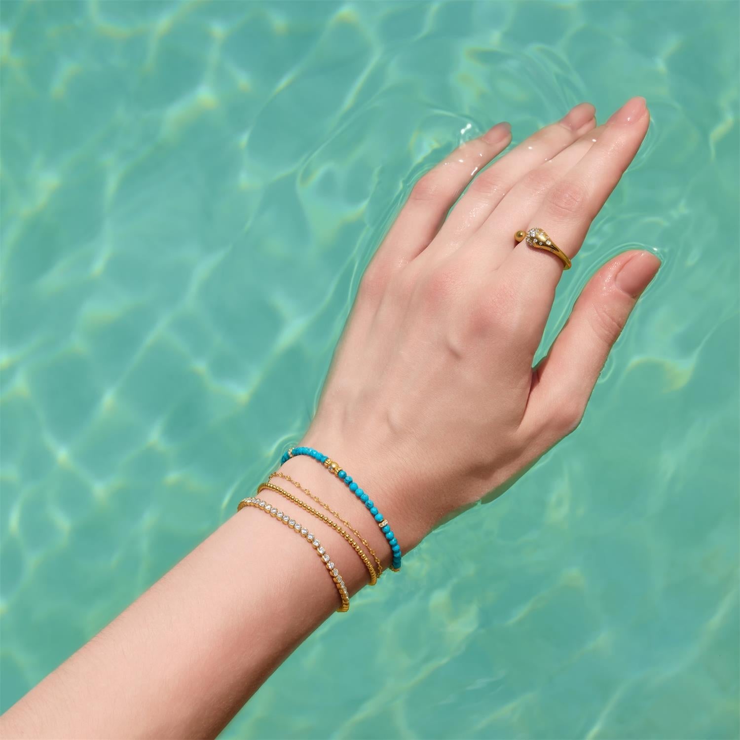 Ania Haie Gold Textured Chain Bracelet