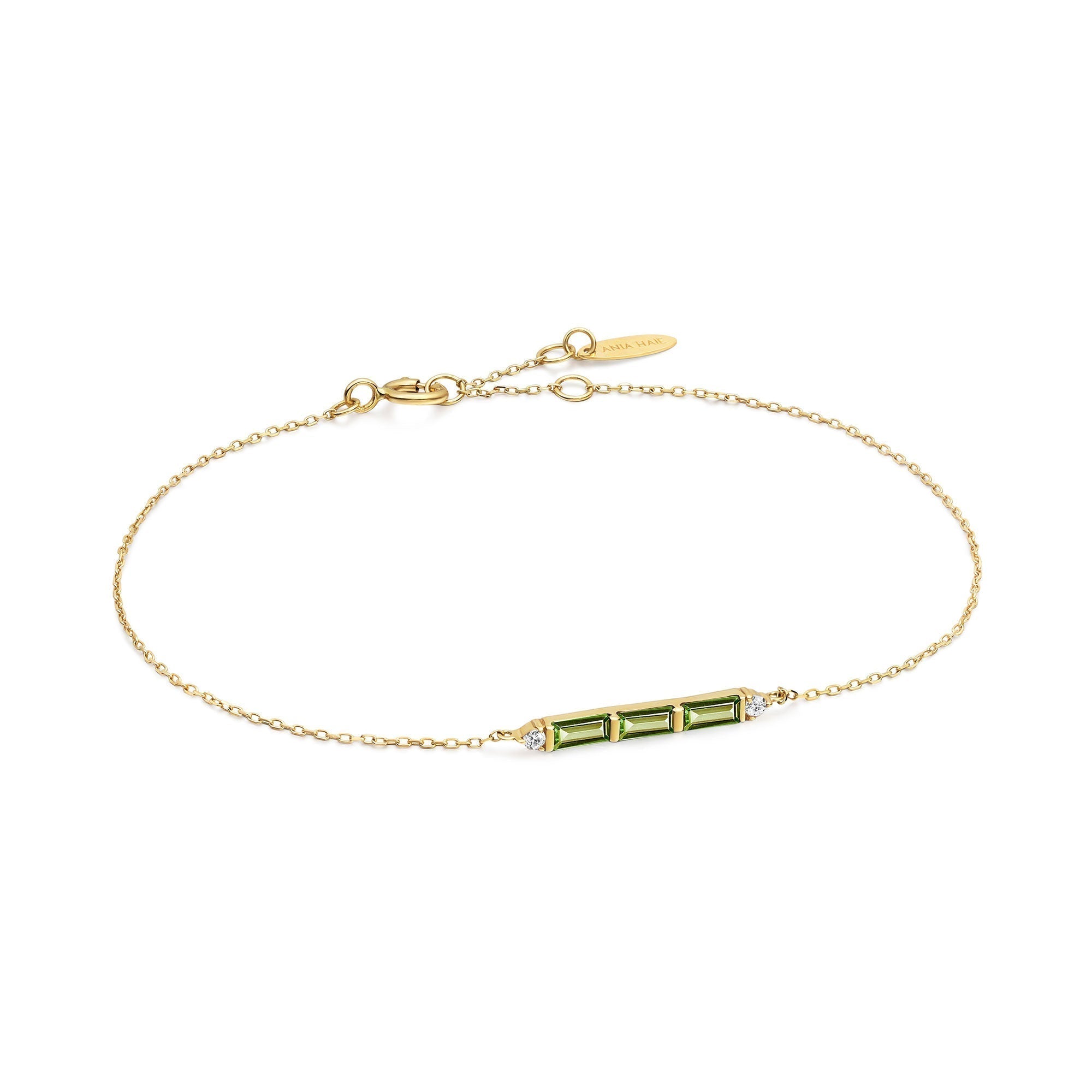 Ania Haie 14ct Gold Tourmaline and White Sapphire Bar Bracelet