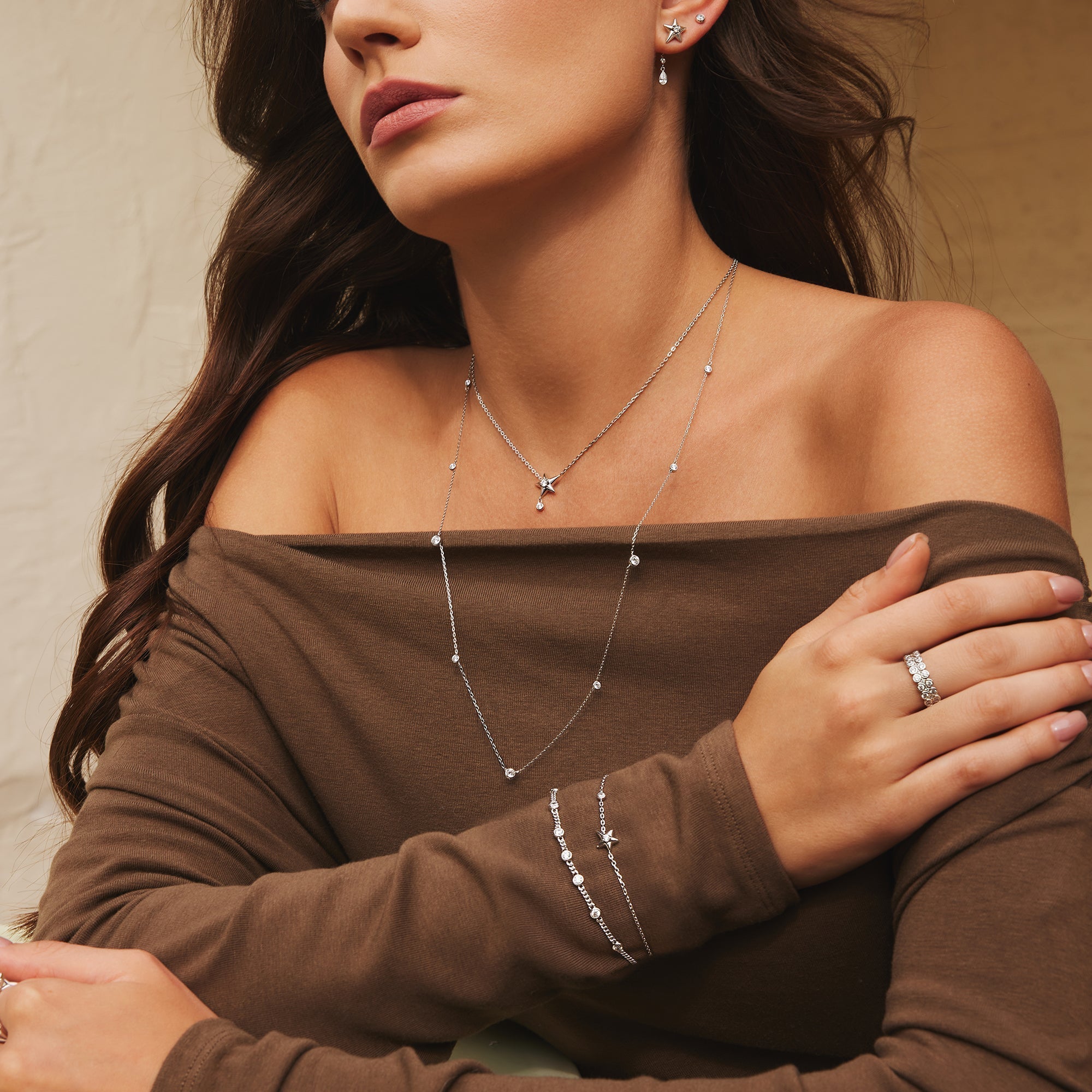 Silver Sparkling Star Bracelet