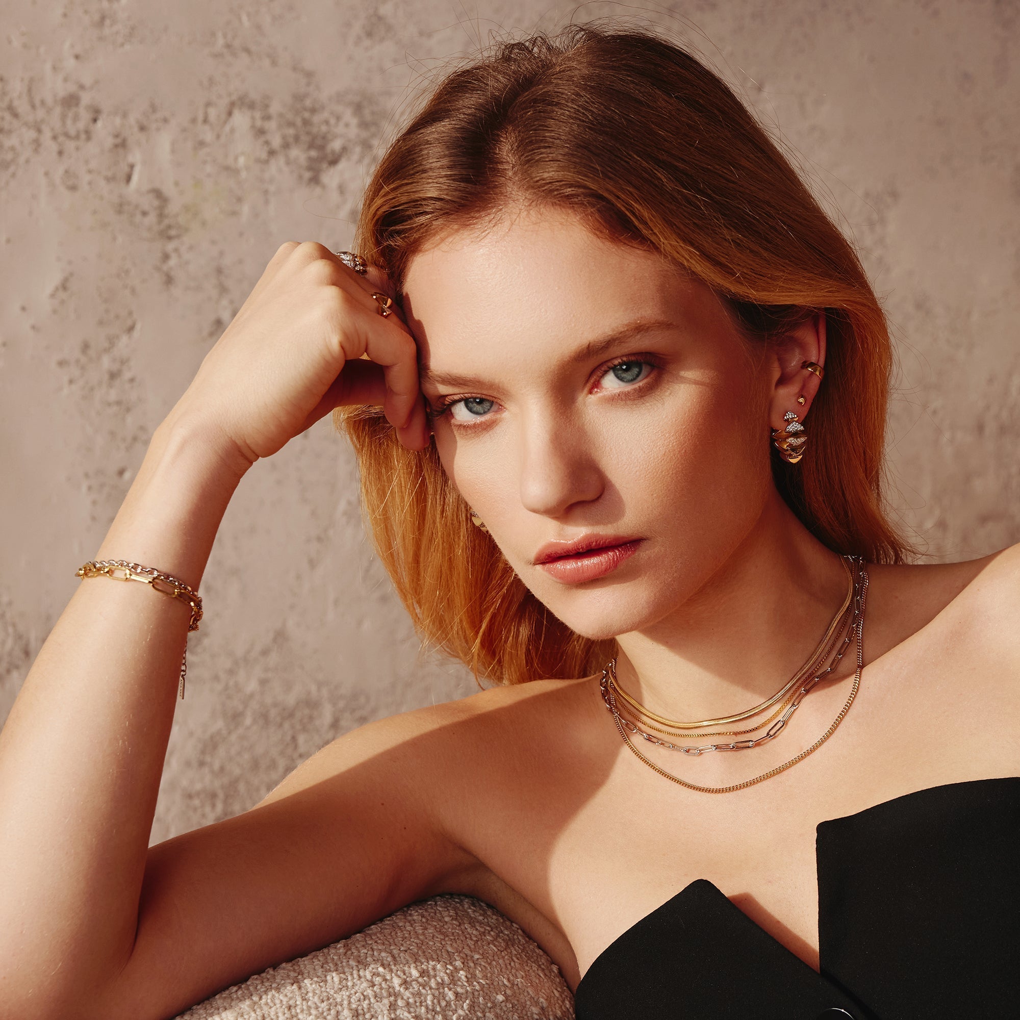 Ania Haie Gold Pyramid Glam Stud Earrings