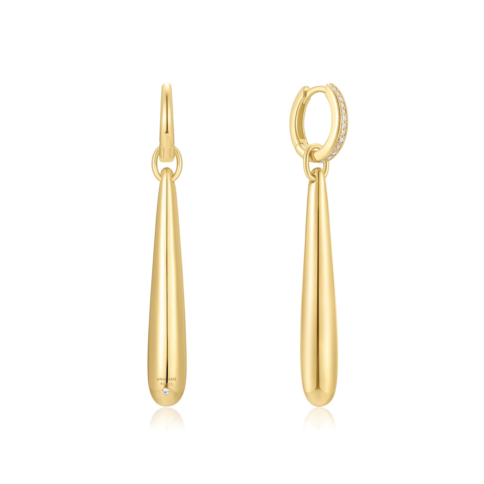 Ania Haie Gold Long Water Droplet Drop Earrings