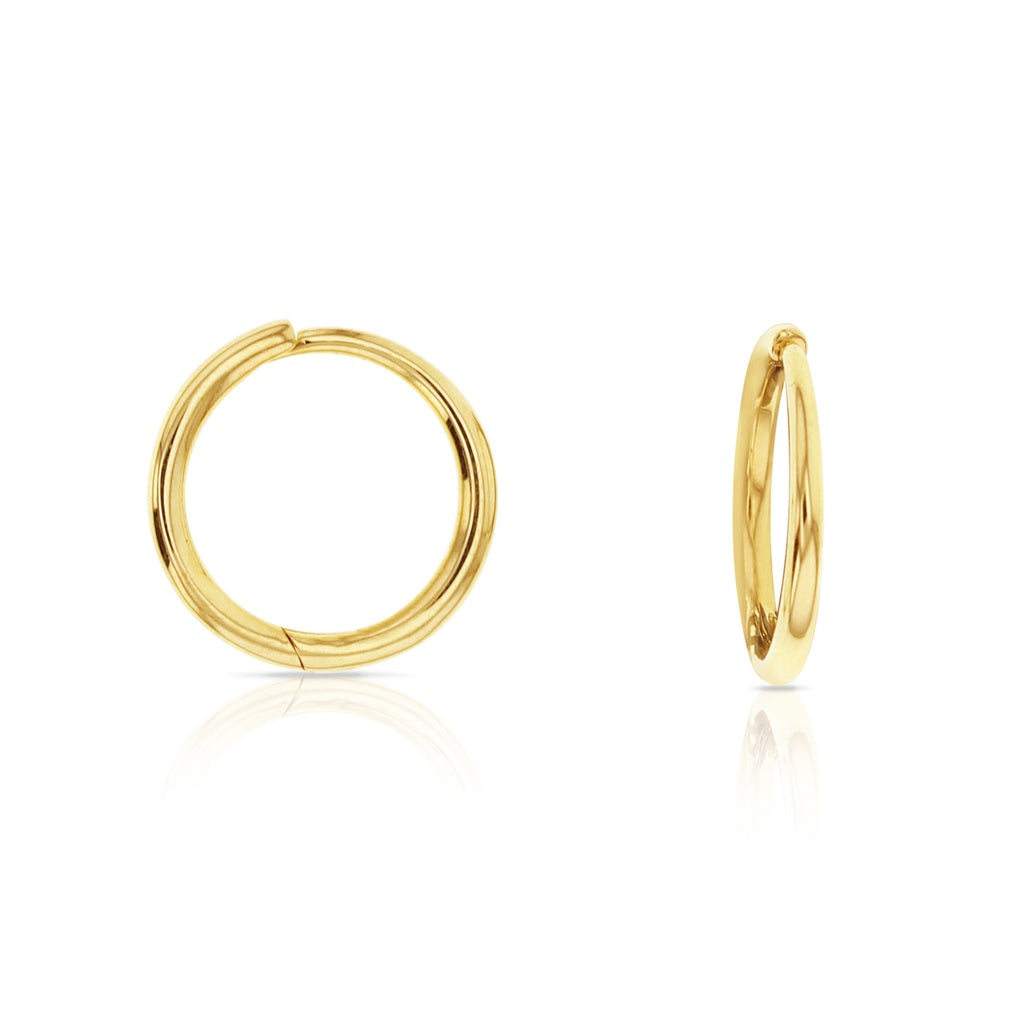 9ct Yellow Gold Plain Wire Huggie Earrings