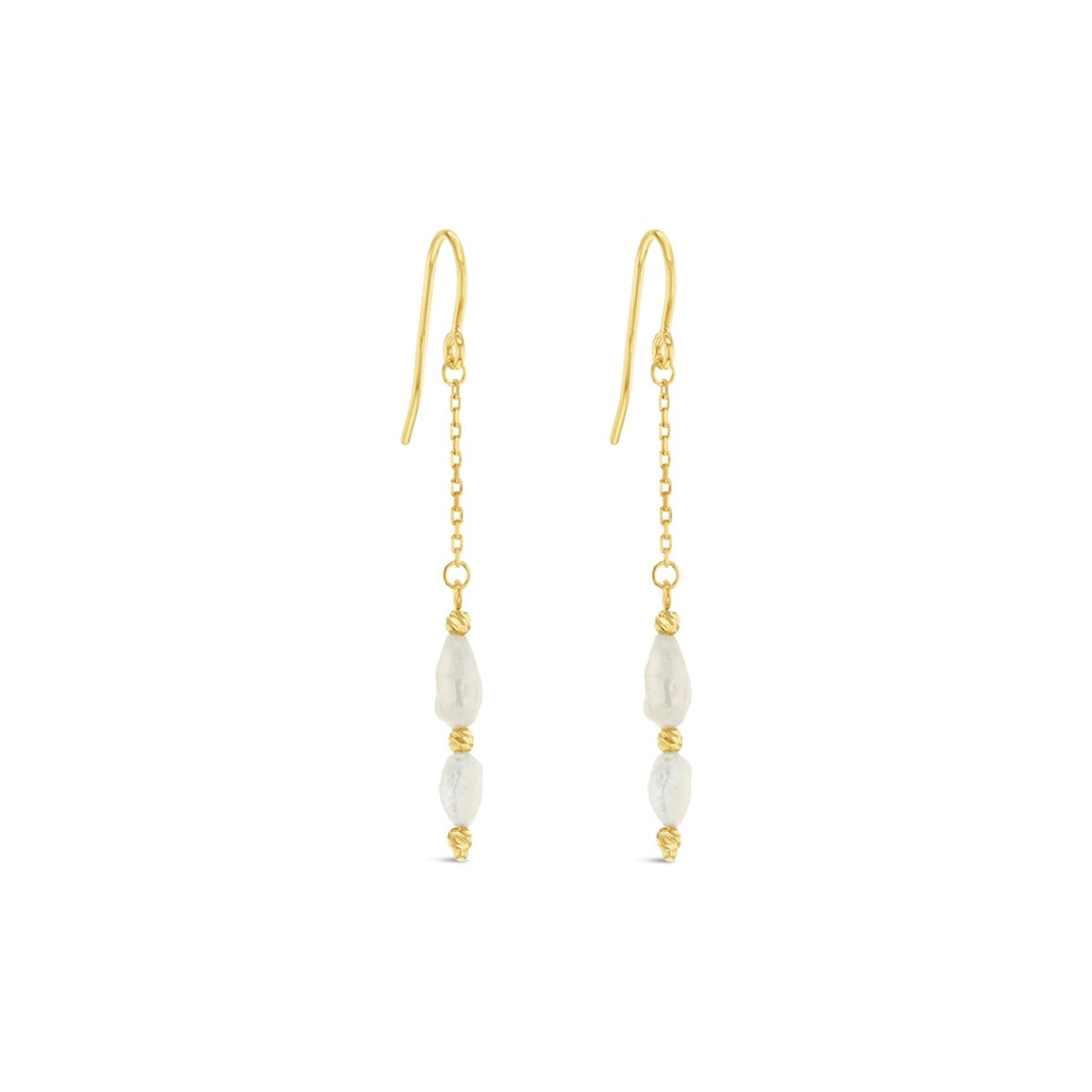 9ct Yellow Gold Pearl Drop Earrings