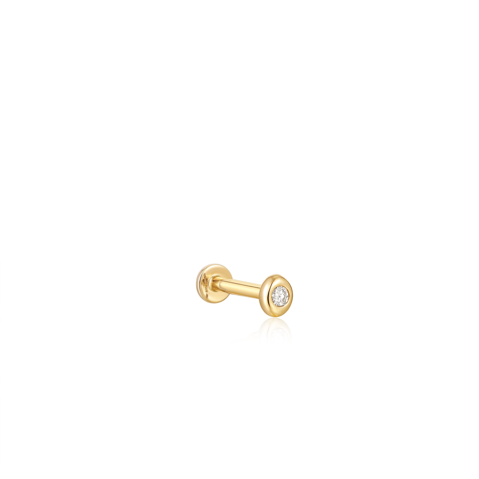 Ania Haie 14ct Gold Magma Single Diamond Labret Earring