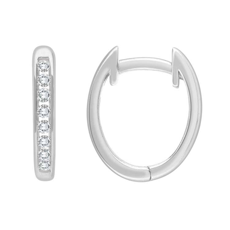 0.15ct Diamond Huggie Earrings in 9ct White Gold