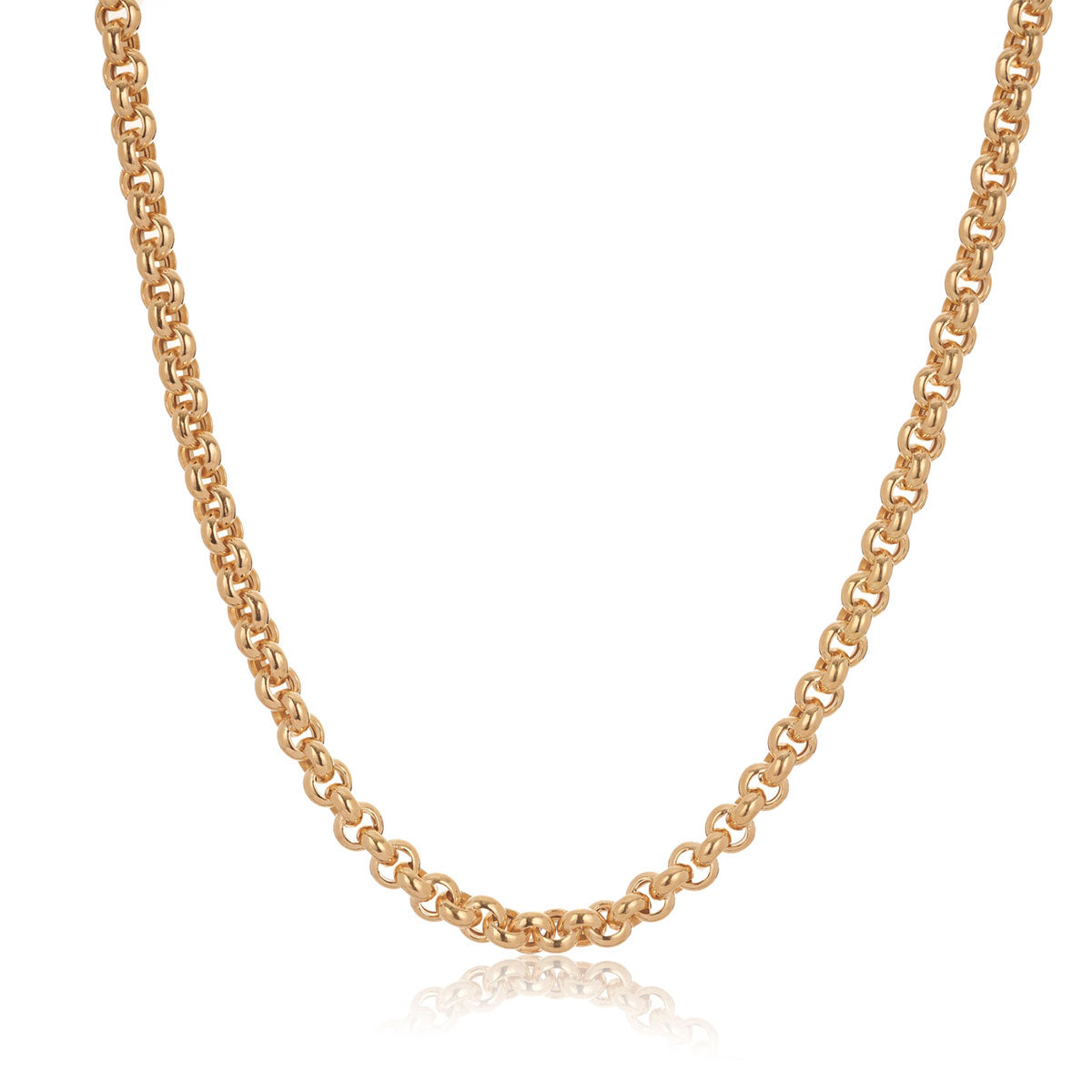 9ct Yellow Gold 3.5mm Round Belcher Link Chain - 50cm