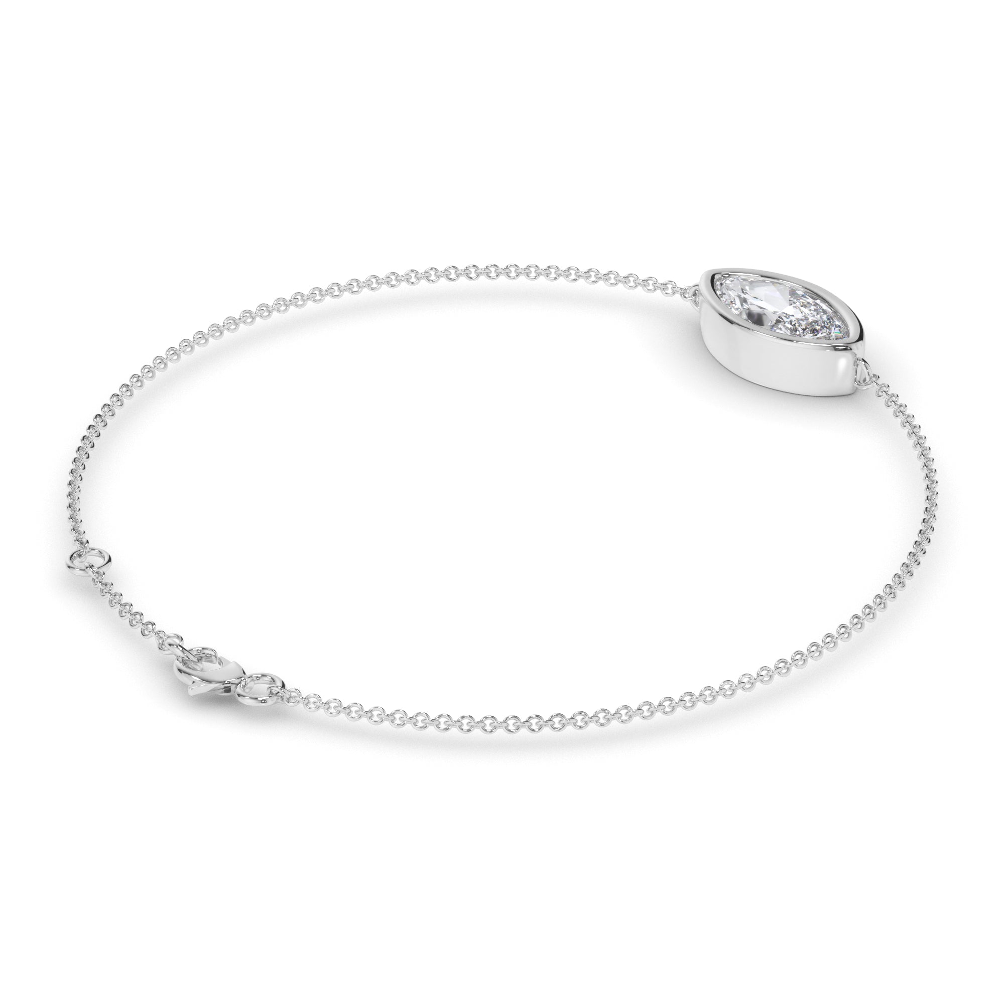 Marquise Cut Diamond Bezel Set Bracelet