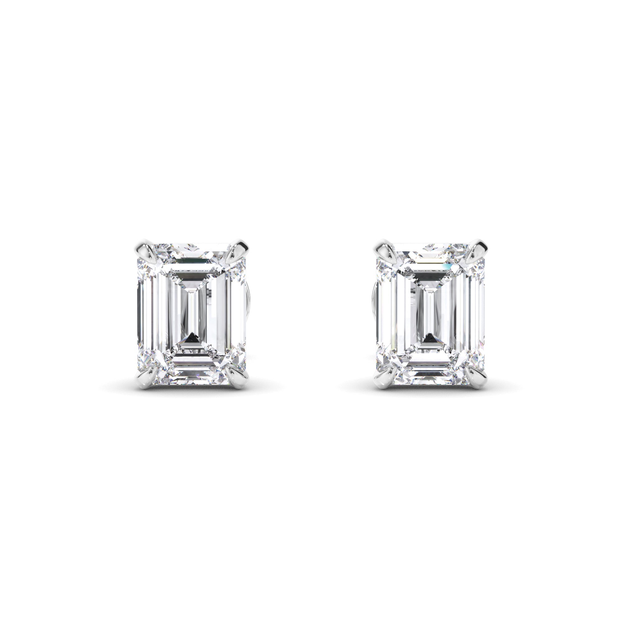 Emerald Cut Diamond Stud Earrings
