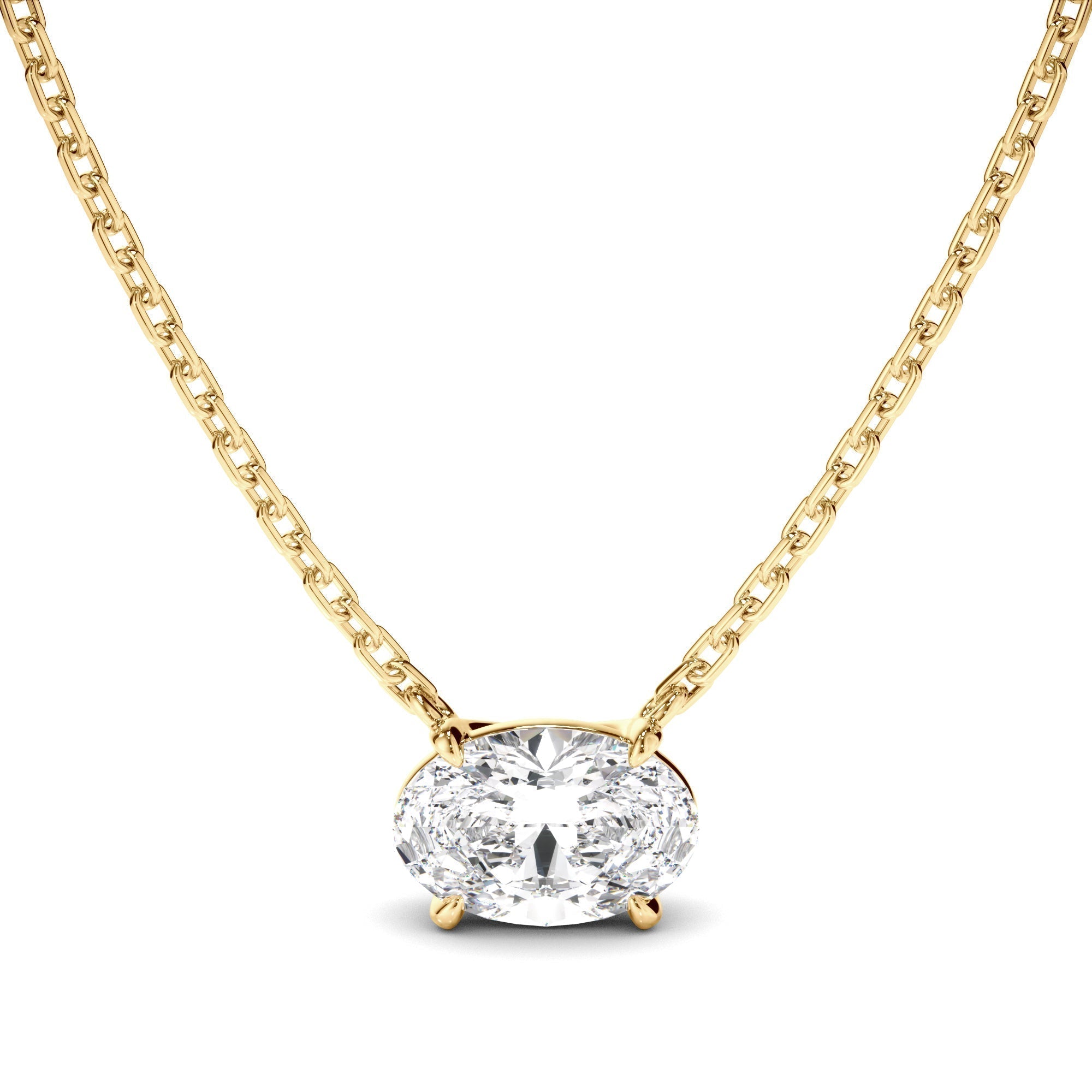 East West Oval Cut Diamond Necklet