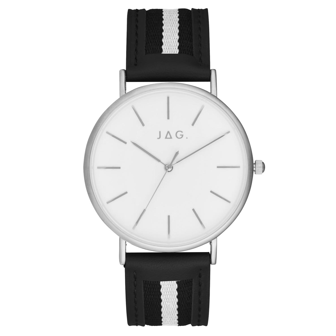 Jag Daniel Black Leather & Fabric Watch J2401