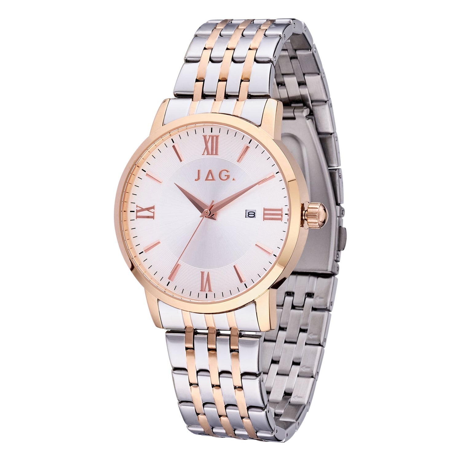 Jag Banks Silver & Rose Gold Watch J2828A