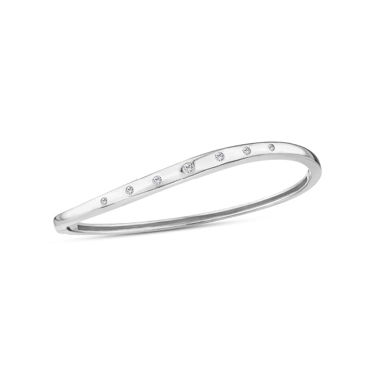 0.20ct Lab Grown Diamond Bangle in 9ct White Gold