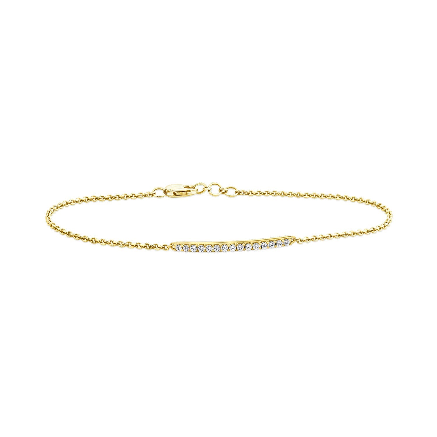 22ct Gold Vermeil 0.15ct Lab Grown Diamond Bracelet 17.8cm